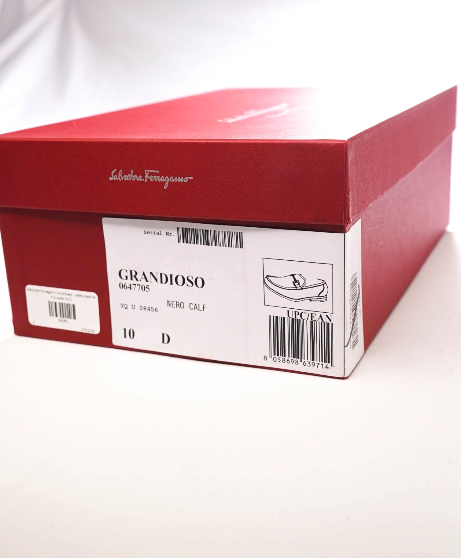 $850 Salvatore Ferragamo "GRANDIOSO" Black Loafers Leather 10 D