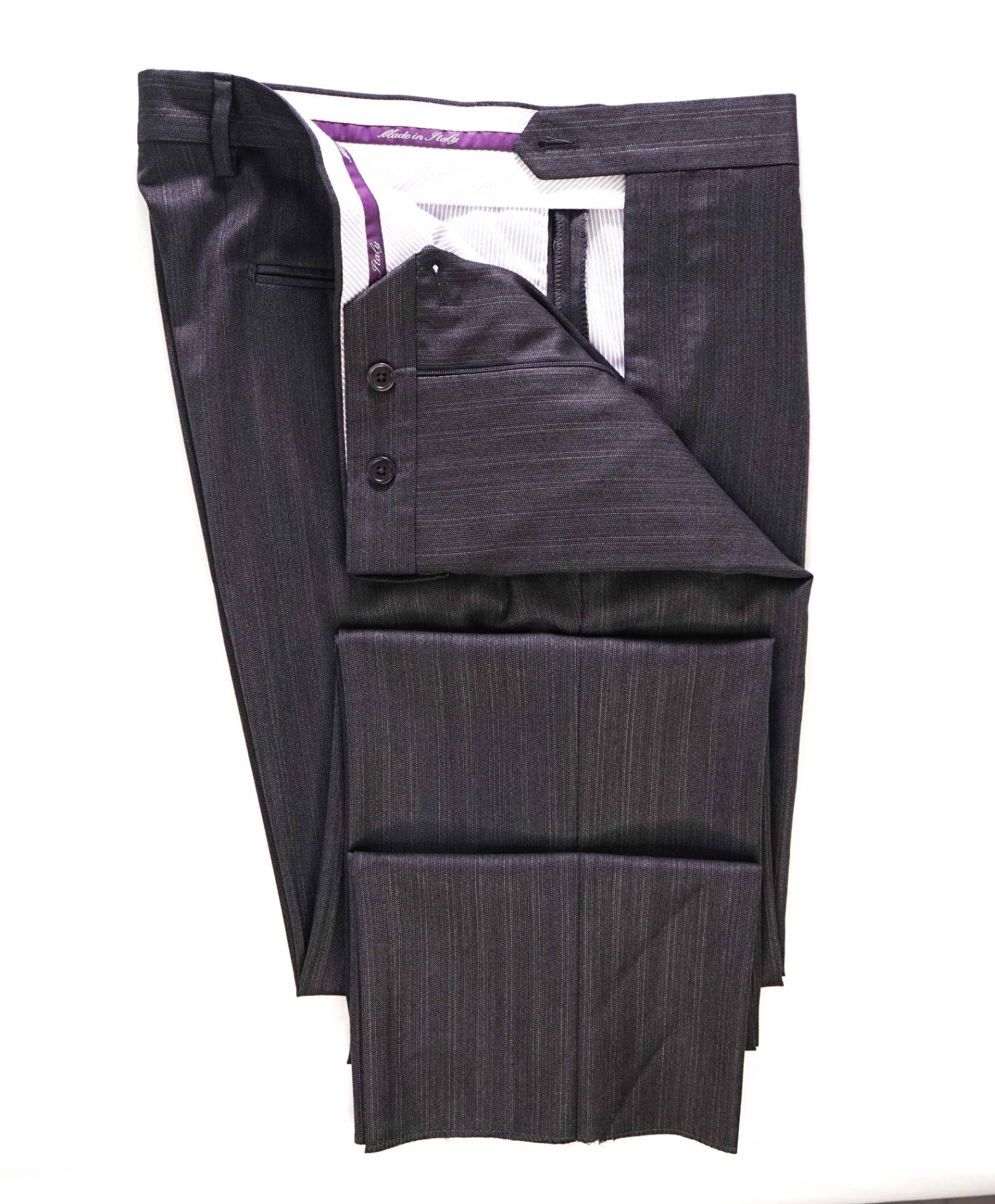 $395 Saks Fifth Avenue Grey Stripe Wool/Silk Pants 34W