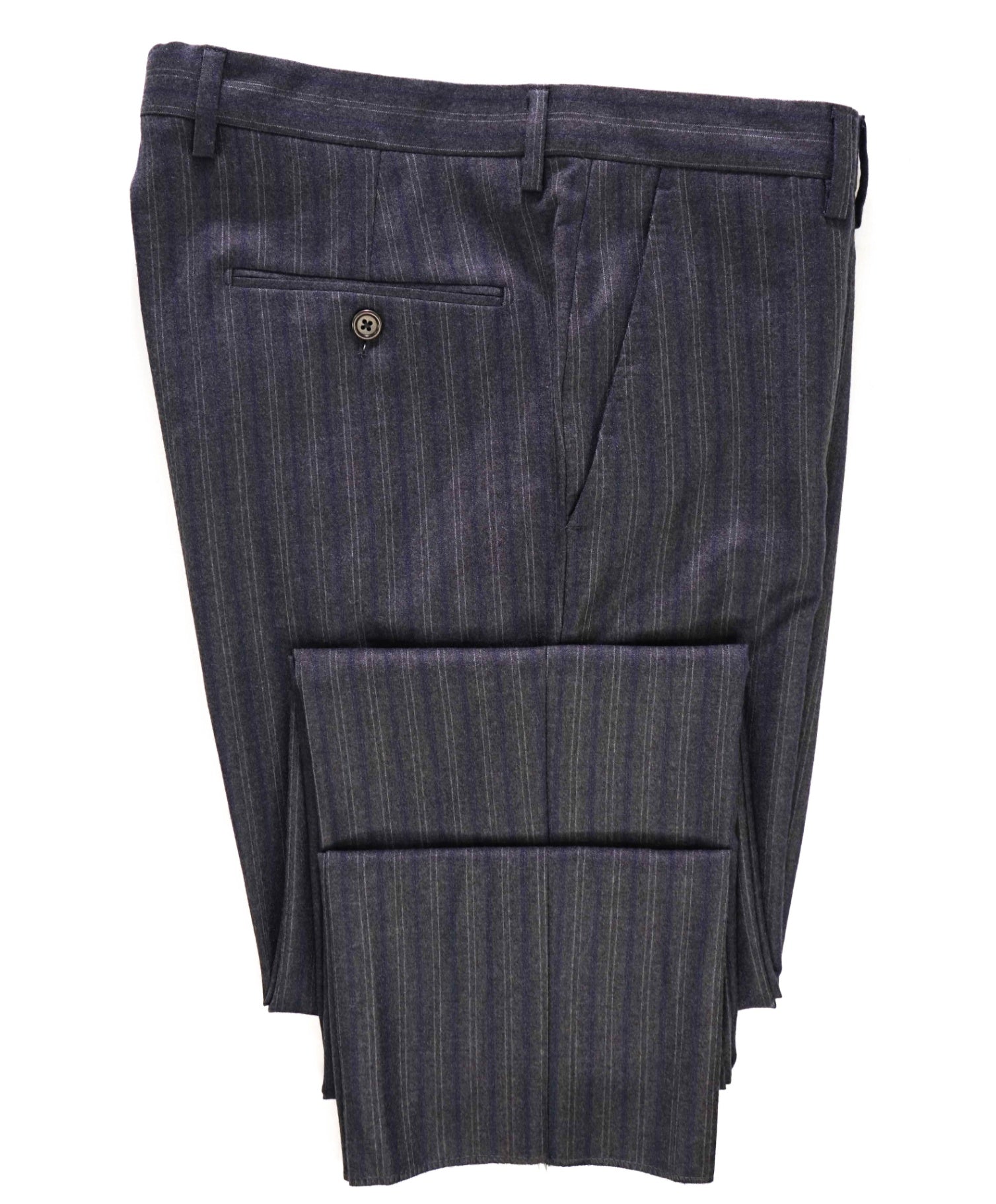 $395 Saks Fifth Avenue Grey Stripe MODERN FIT Wool Pants 34W