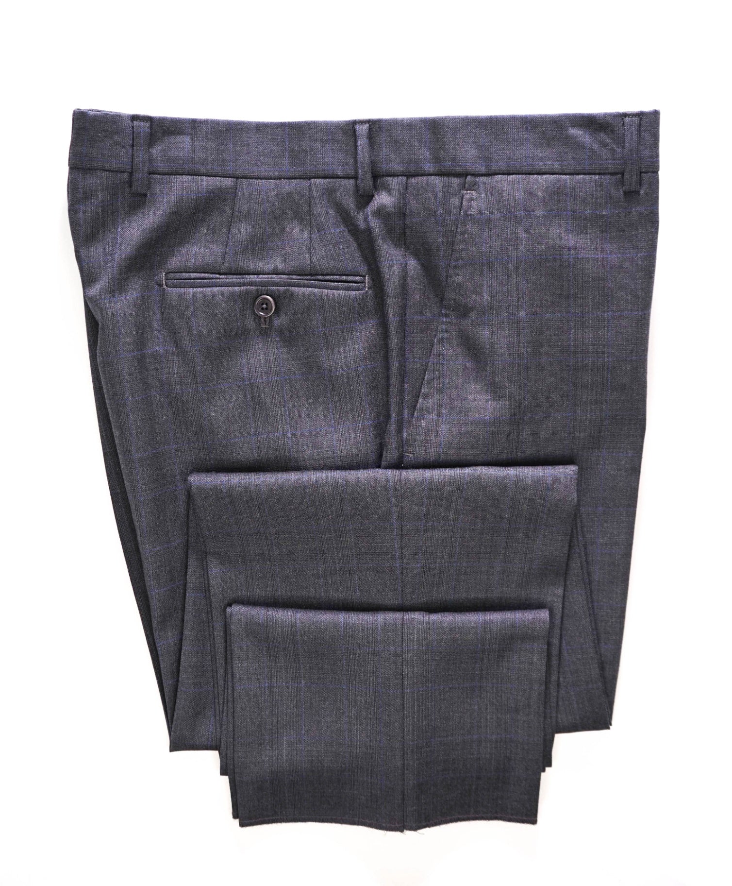 $395 Saks Fifth Avenue Grey Plaid Wool CLASSIC FIT20145 Pants 36W