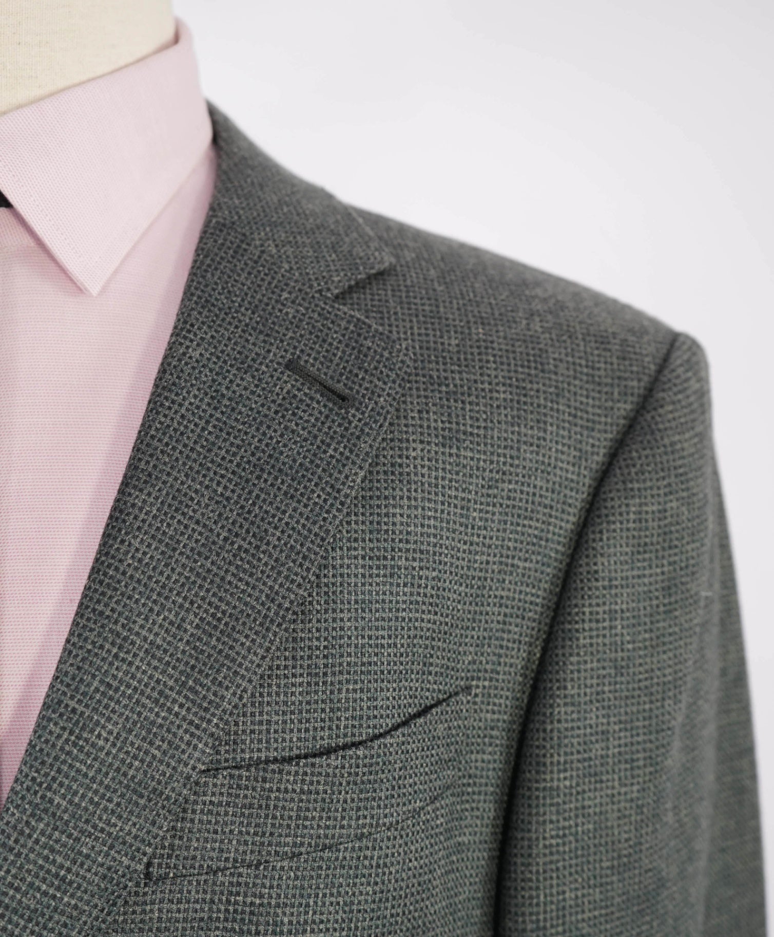 $2,995 Ermenegildo Zegna Green Micro check Wool/Silk/Camel Blazer 44R