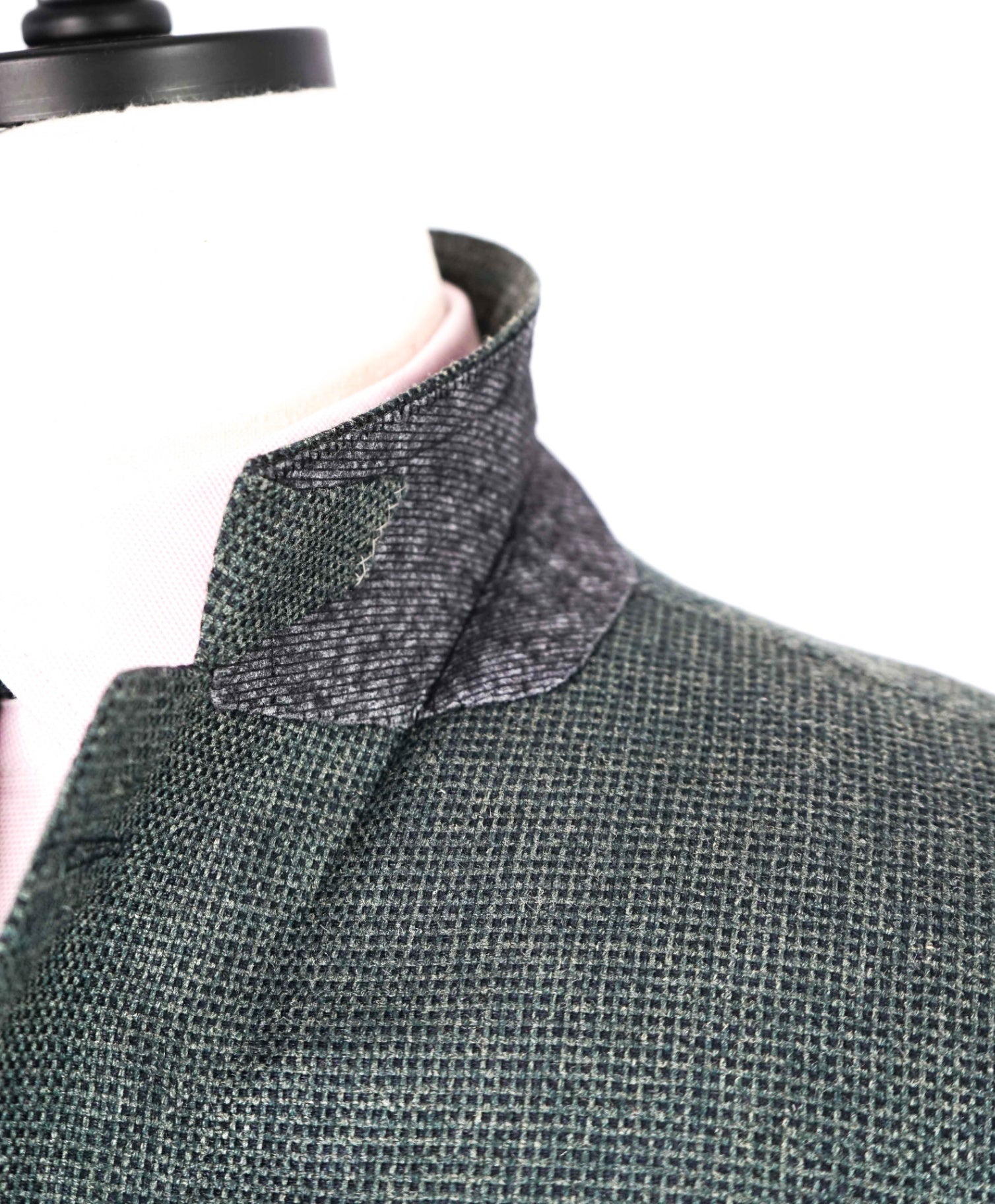 $2,995 Ermenegildo Zegna Green Micro check Wool/Silk/Camel Blazer 44R