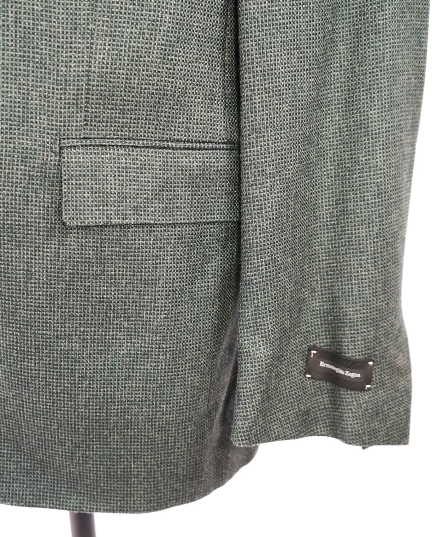 $2,995 Ermenegildo Zegna Green Micro check Wool/Silk/Camel Blazer 44R