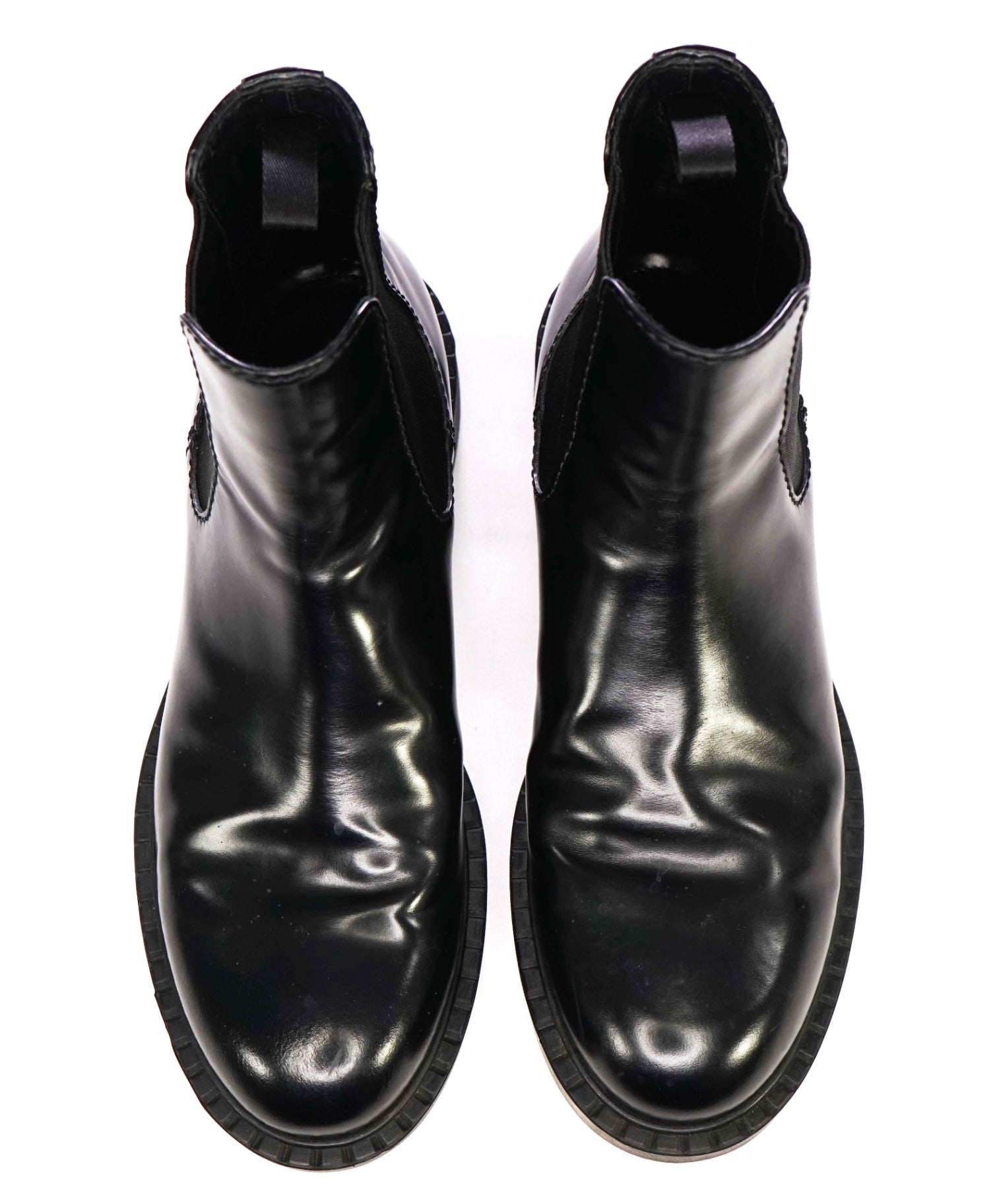 $1,090 Prada Solid Black Lug Sole Boots Leather Footwear 10US (9IT)