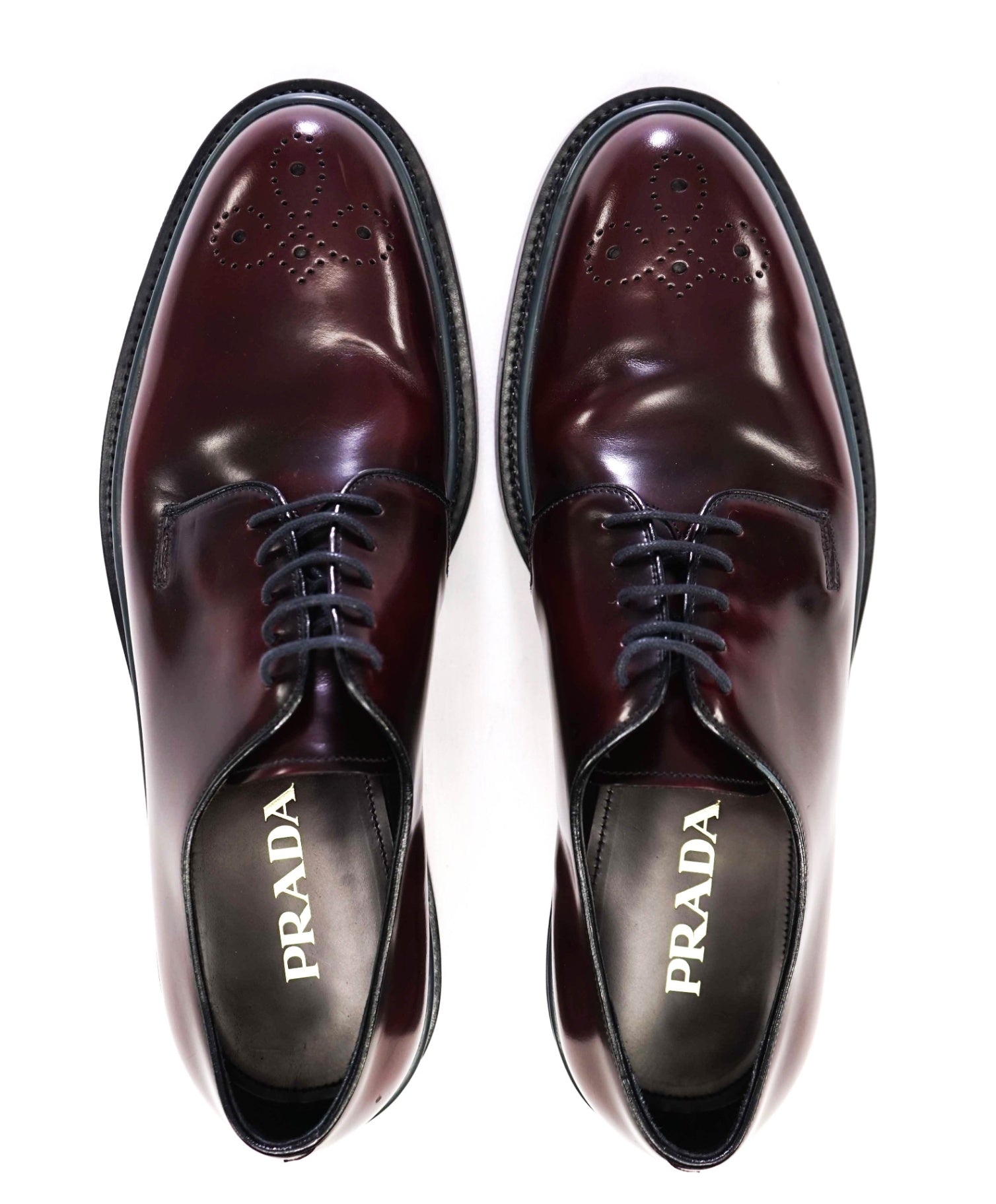 $1,150 Prada Solid Plum Lug Sole Derbies Oxfords Leather 11 US (10IT)