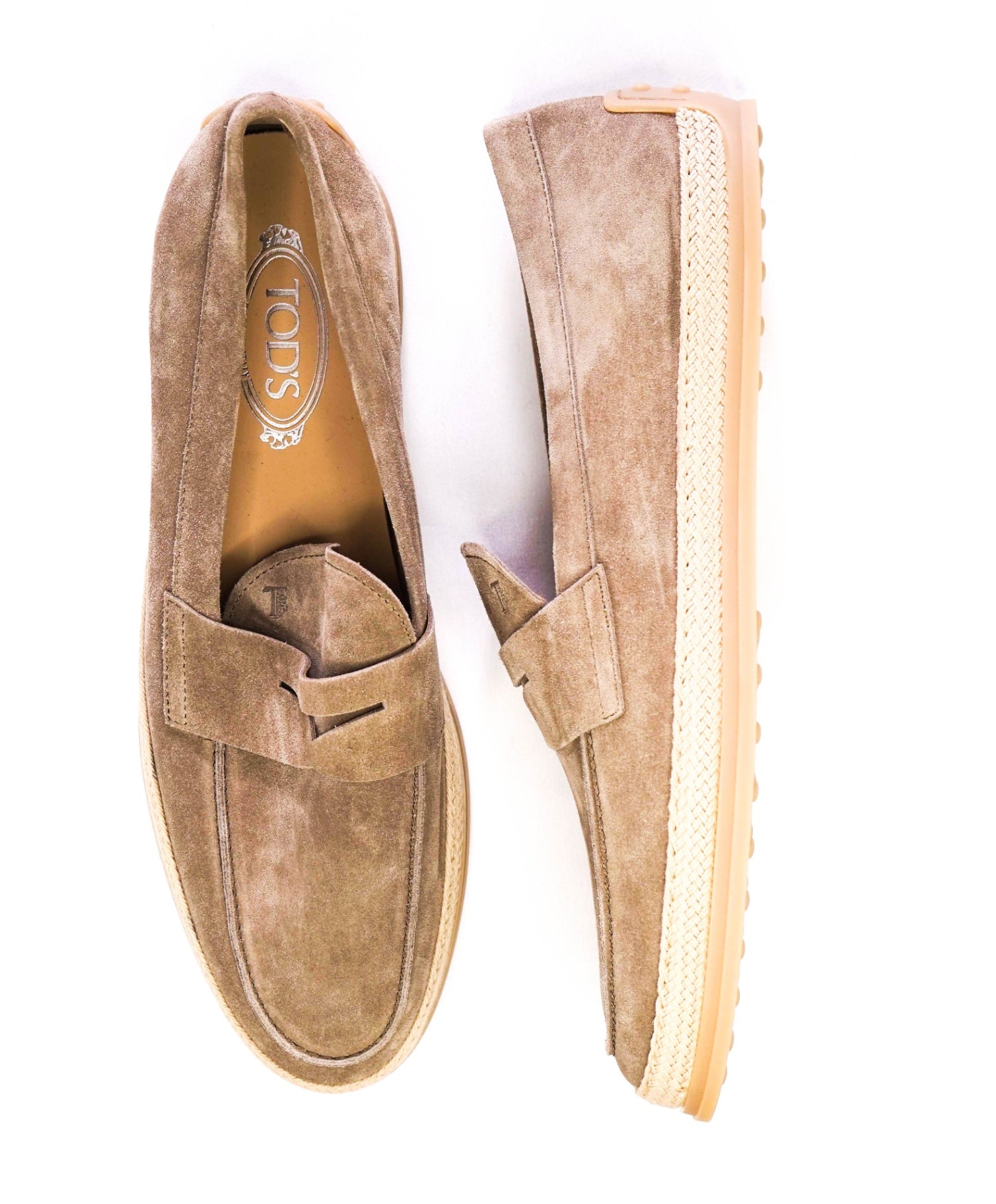 Tod's Solid Grey Suede Espadrille Loafers Footwear 13US (12UK)