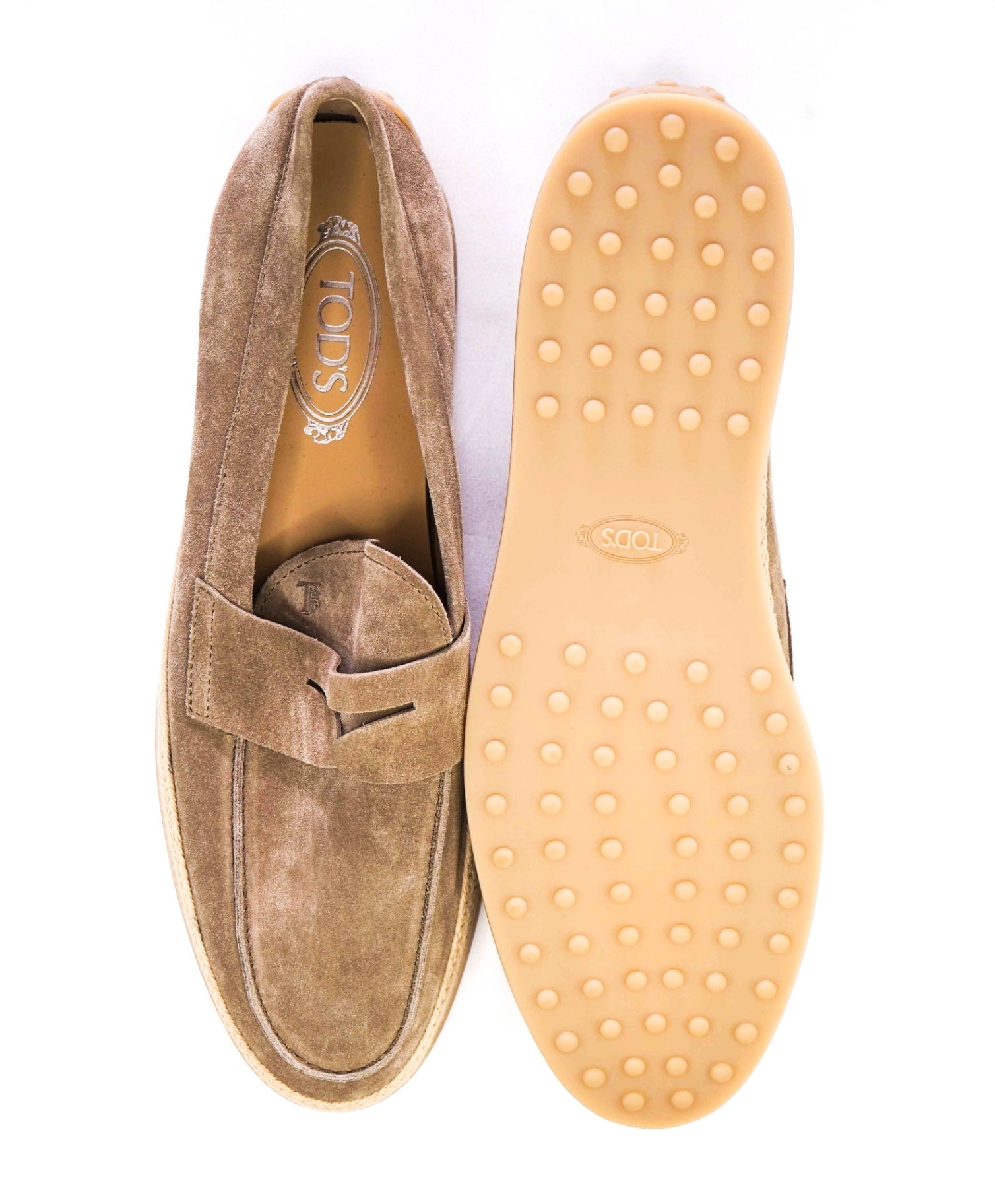 Tod's Solid Grey Suede Espadrille Loafers Footwear 13US (12UK)