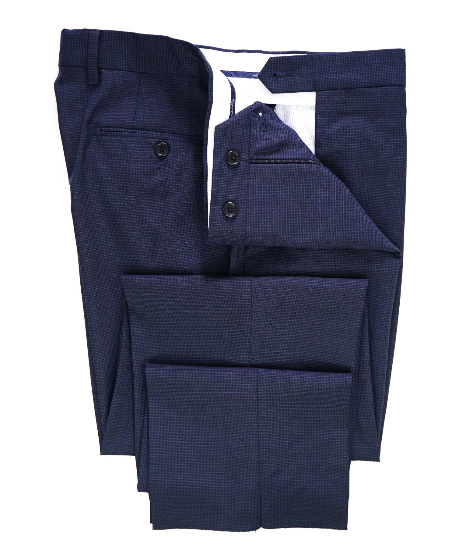 Saks Fifth Avenue Navy "Tailored Fit" Birdseye Wool Made In Italy Pants 34W