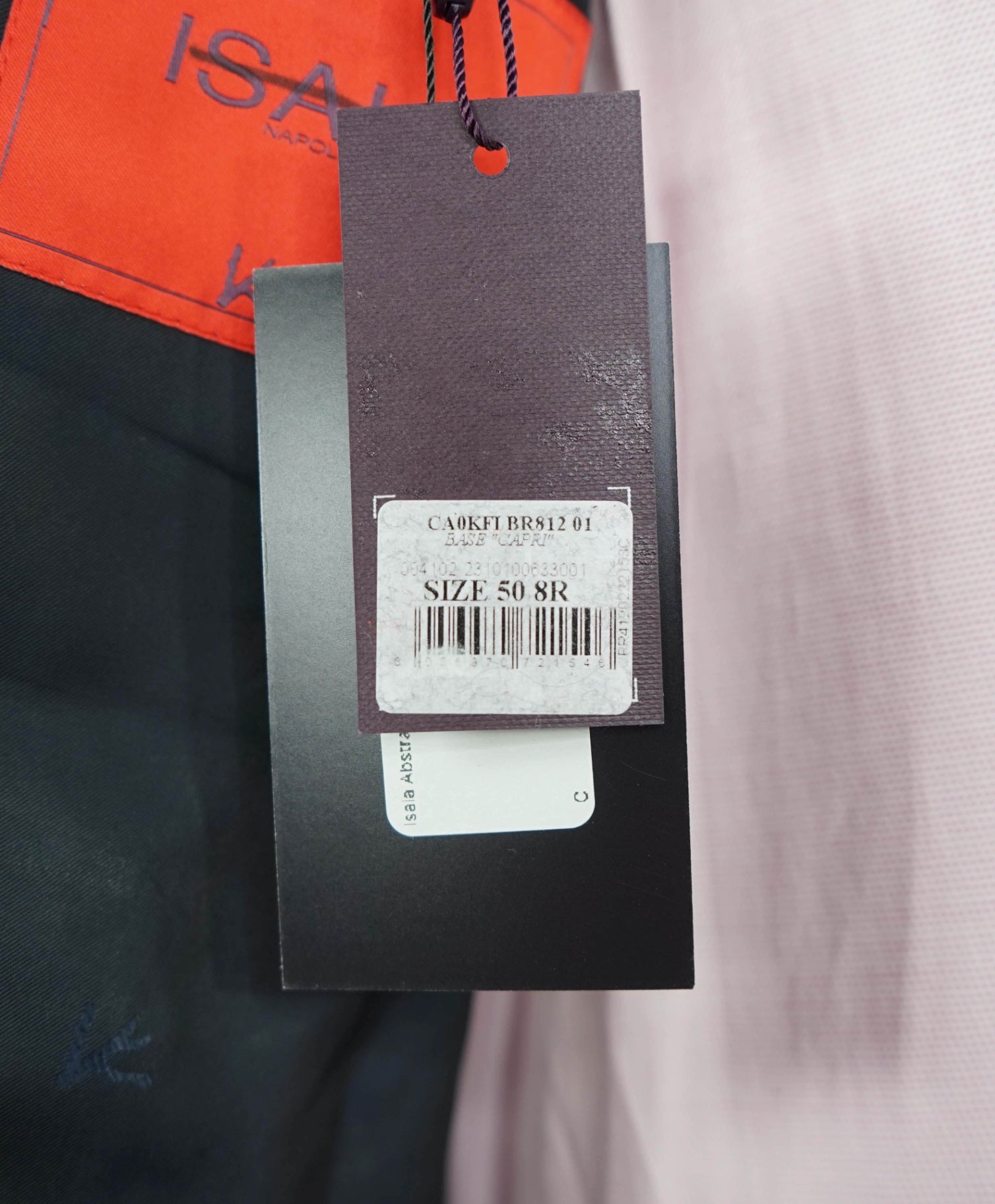 $4,900 ISAIA Abstract Navy Wool/Silk Peak Lapel Dinner jacket 40R