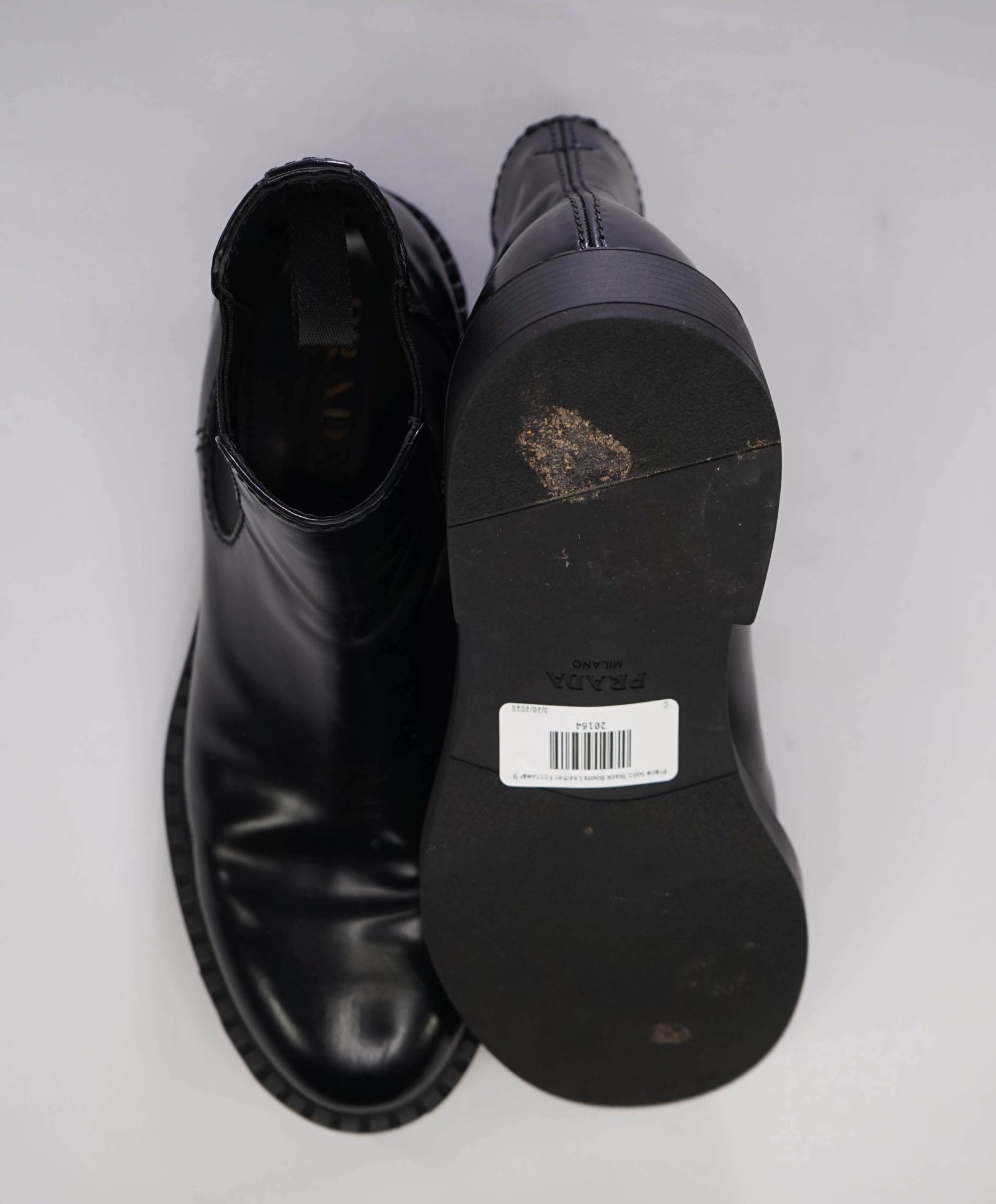 $1,090 Prada Solid Black Lug Sole Boots Leather Footwear 10US (9IT)