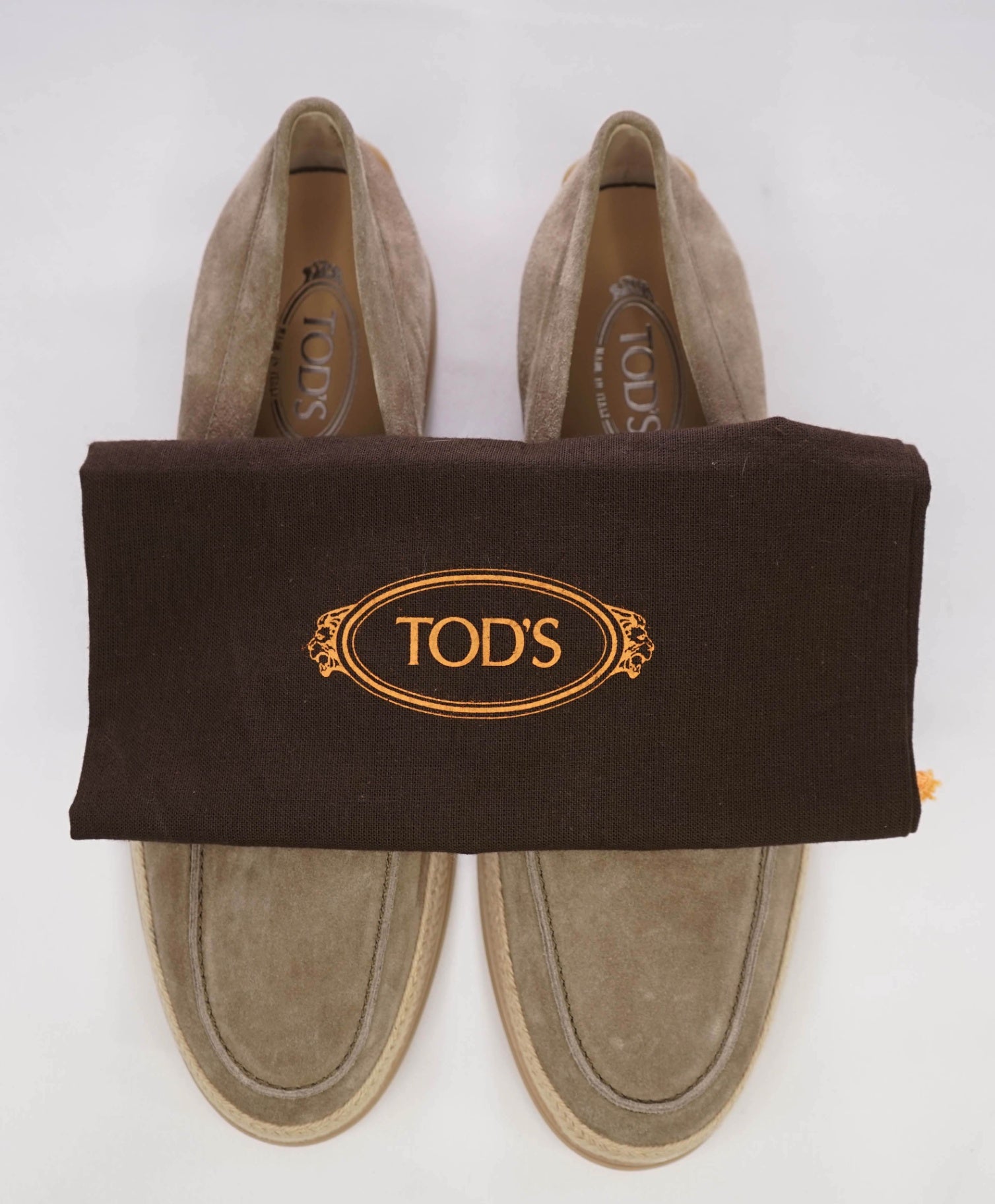 Tod's Solid Grey Suede Espadrille Loafers Footwear 13US (12UK)