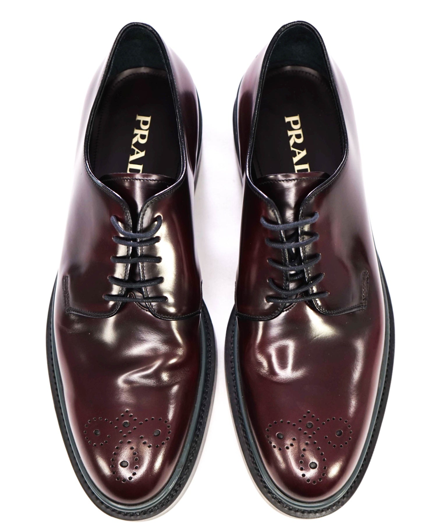 $1,150 Prada Solid Plum Lug Sole Derbies Oxfords Leather 11 US (10IT)