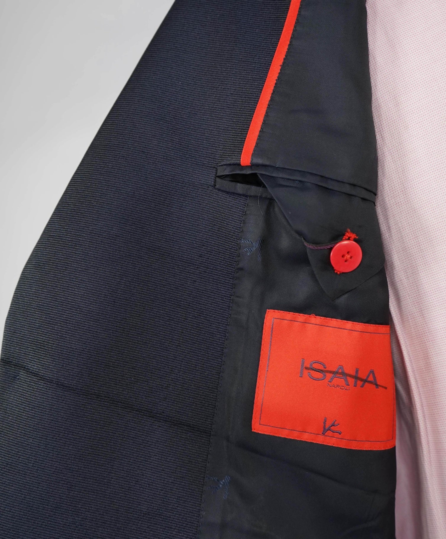 $4,900 ISAIA Abstract Navy Wool/Silk Peak Lapel Dinner jacket 40R