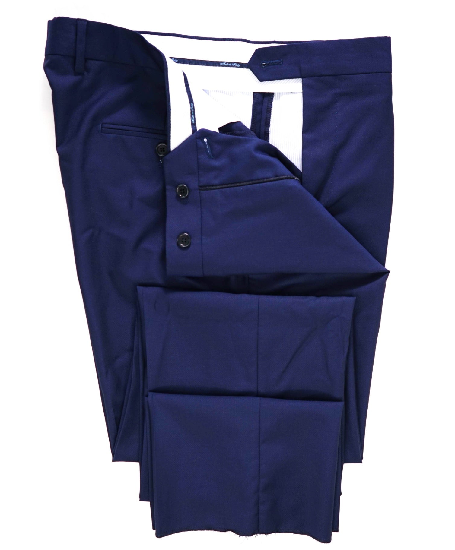 Saks Fifth Avenue Blue Birdseye Wool/ Silk Pants 36W