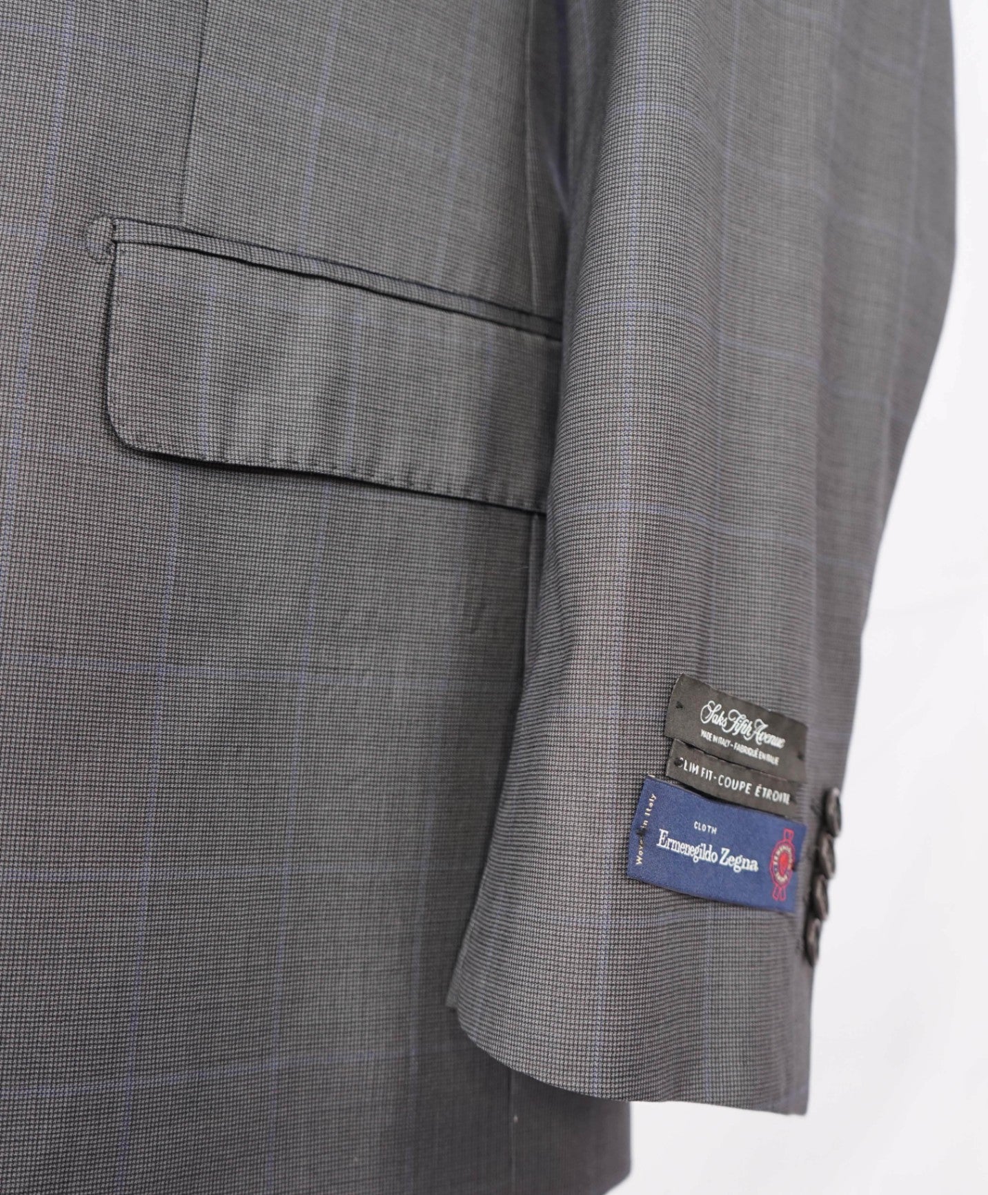 $895 Saks 5th Ave/ERMENEGILDO ZEGNA Slim Wool/Silk Blazer 44R