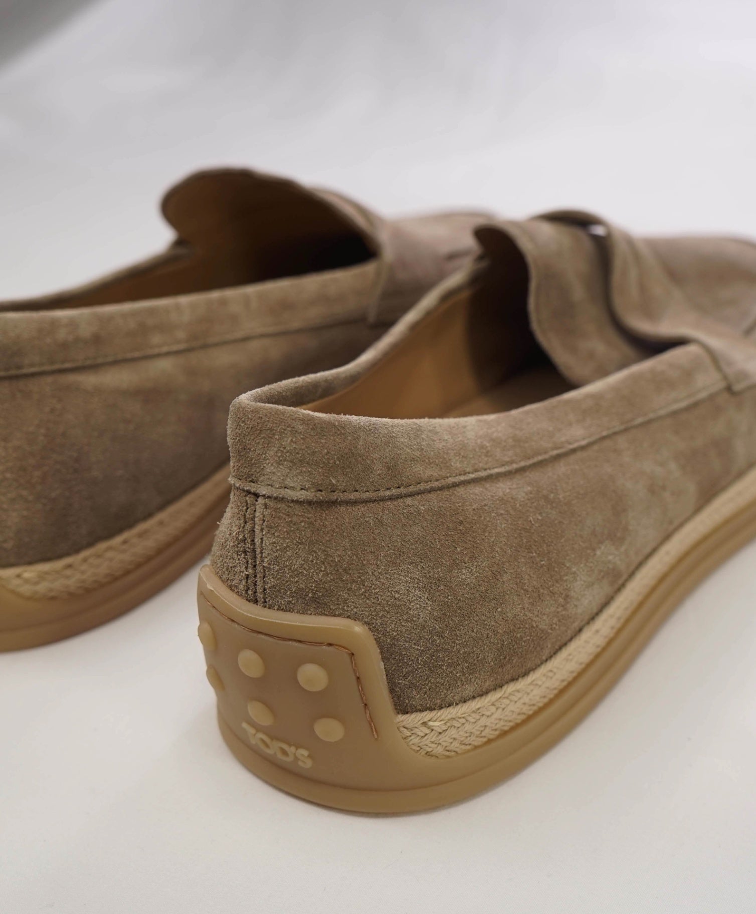 Tod's Solid Grey Suede Espadrille Loafers Footwear 13US (12UK)