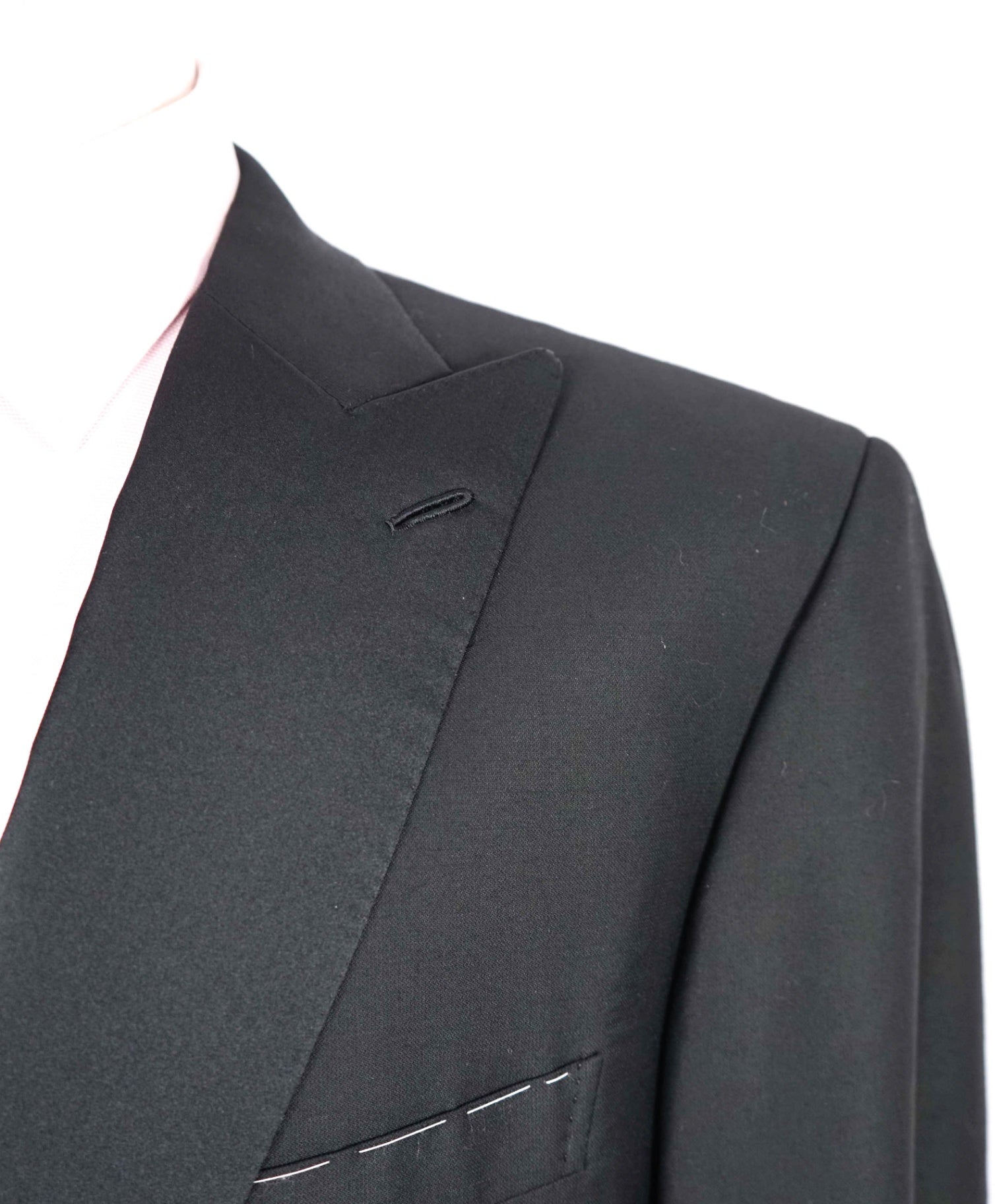 $5,995 Brioni Solid Black Peak Lapel Tuxedo Dinner Jacket Blazer 44L