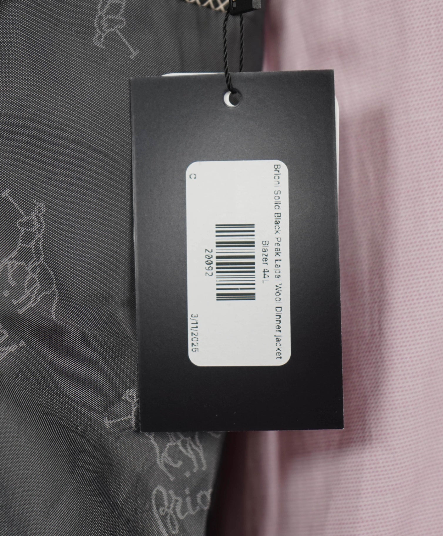 $5,995 Brioni Solid Black Peak Lapel Tuxedo Dinner Jacket Blazer 44L