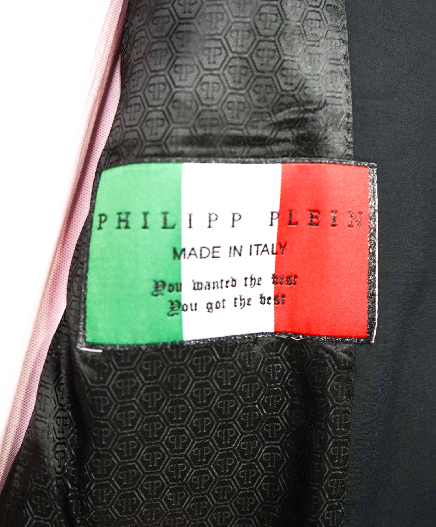 $3,080 Philip Plein Black 1-Btn SEQUIN Peak Lapel Blazer Dinner Jacket 44