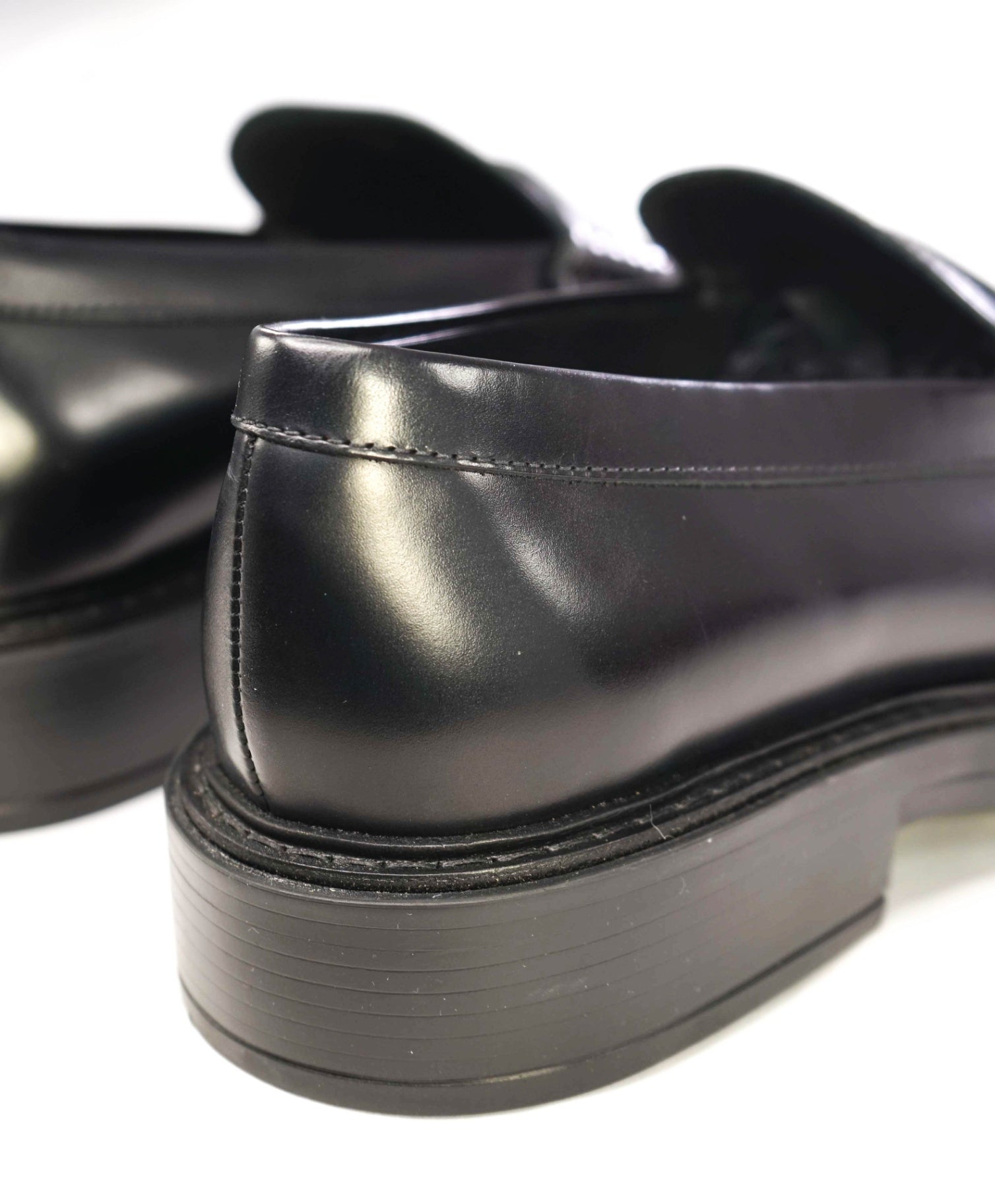 $750 Tod's Solid Black Lug Sole Penny Loafers Leather 12.5 US (11.5IT)