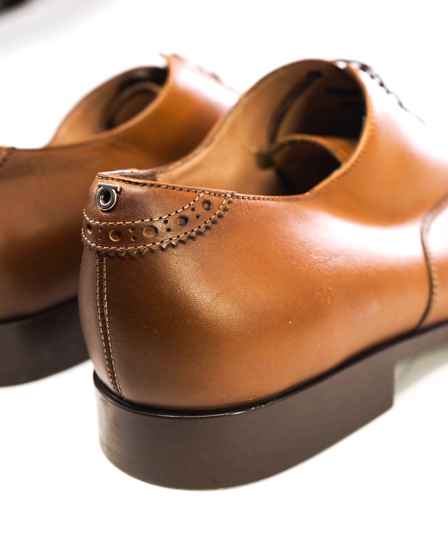 Salvatore Ferragamo Solid Brown Oxfords Leather Footwear 10 EE