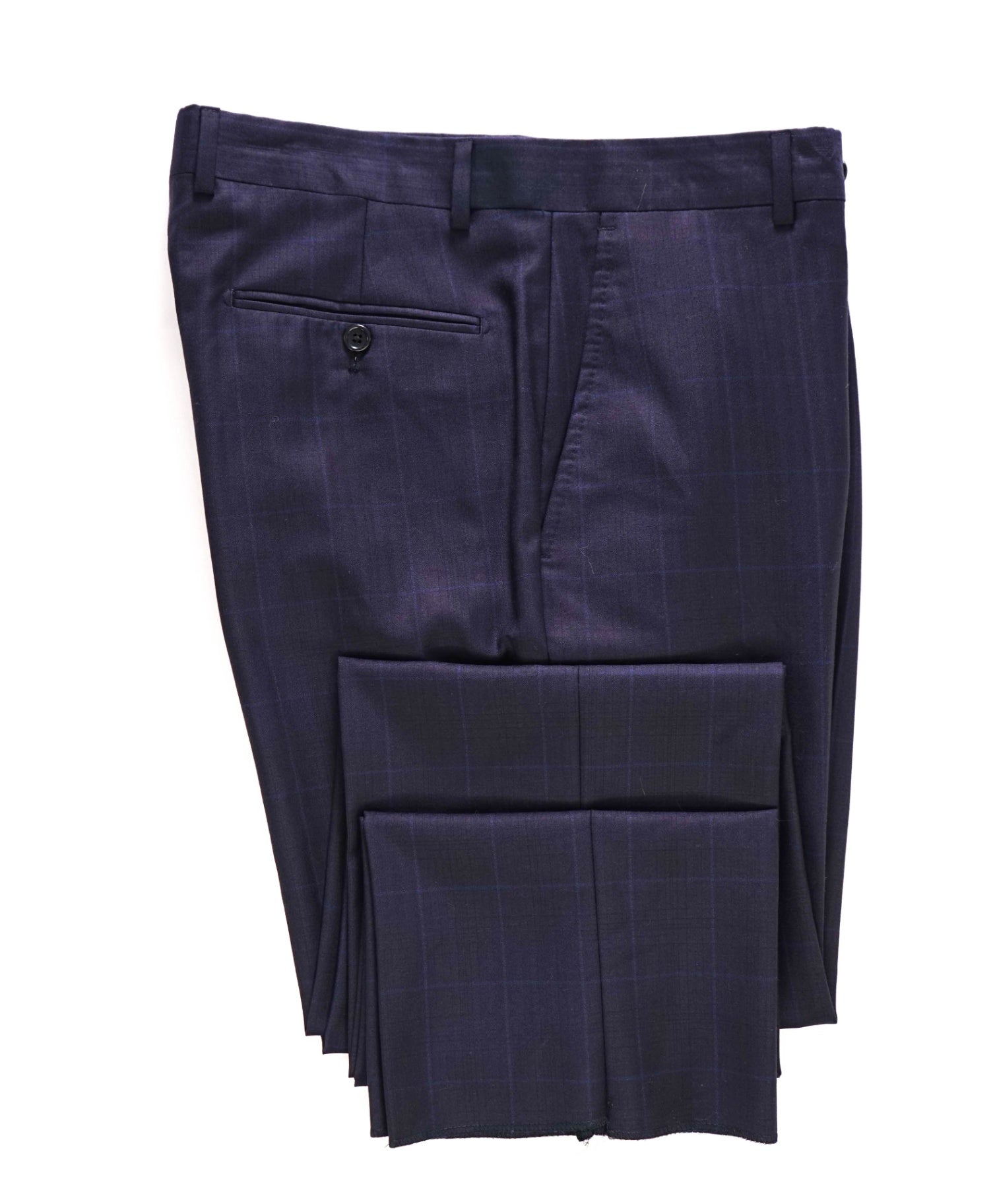 $398 Saks Fifth Avenue Navy Check Wool/Silk Pants 34W