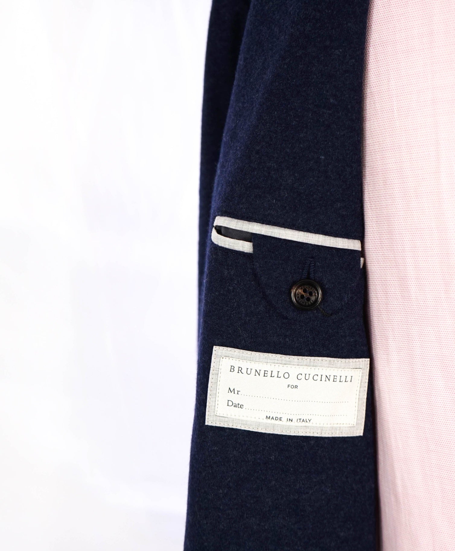 $3,990 Brunello Cucinelli Navy 2/3 Btn Roll 100% Cashmere Blazer 44