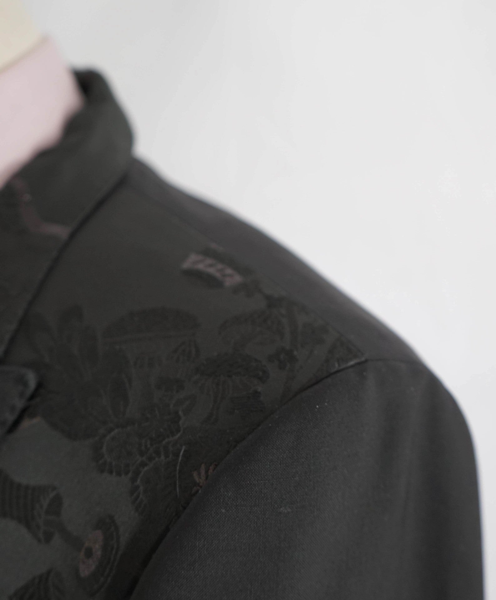 $4,950 LANVIN Floral Black RUNWAY Wool Blend Tuxedo Suit 40R