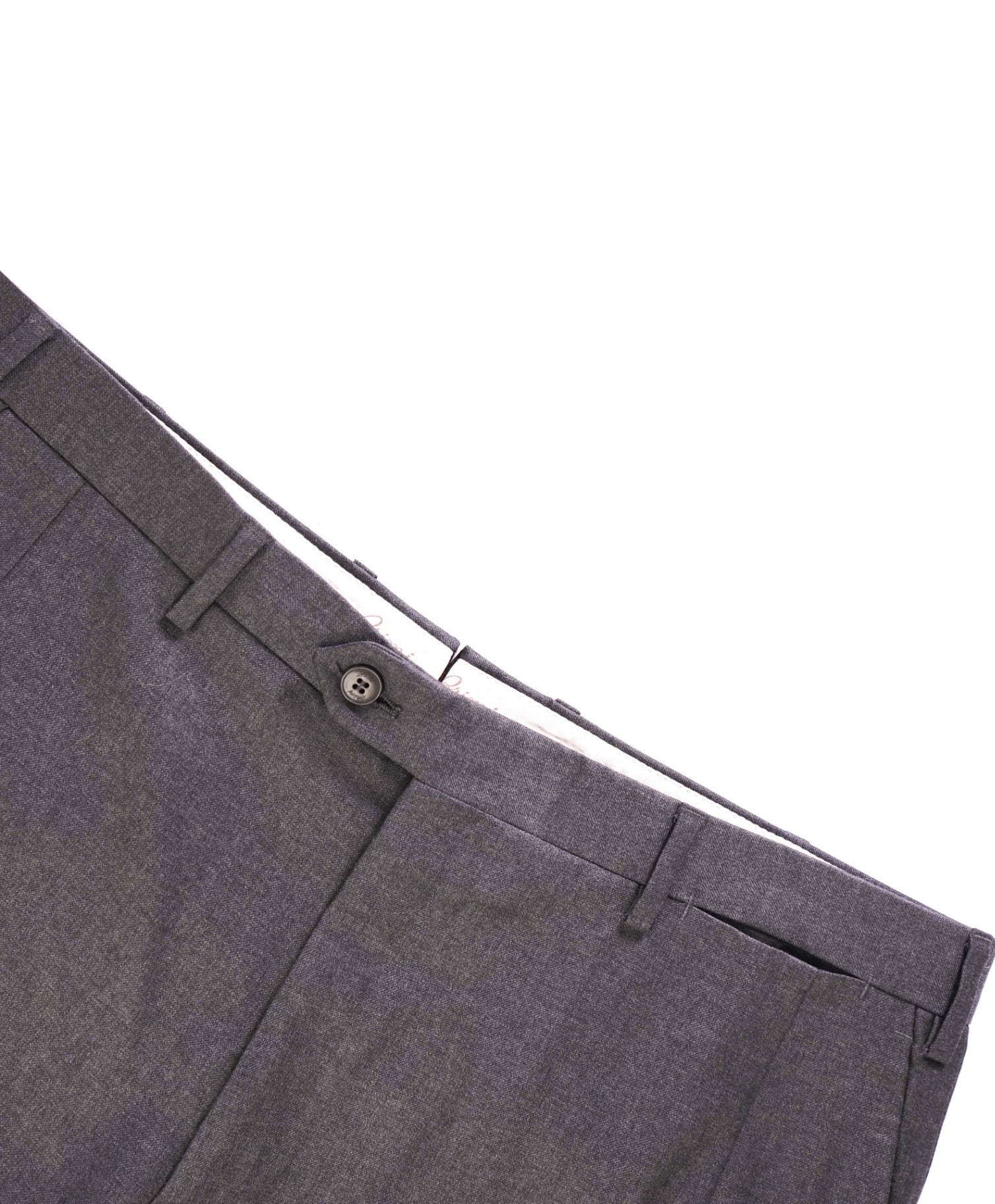 $1,050 Brioni Solid Grey Wool Flat Front Dress Pants 36W