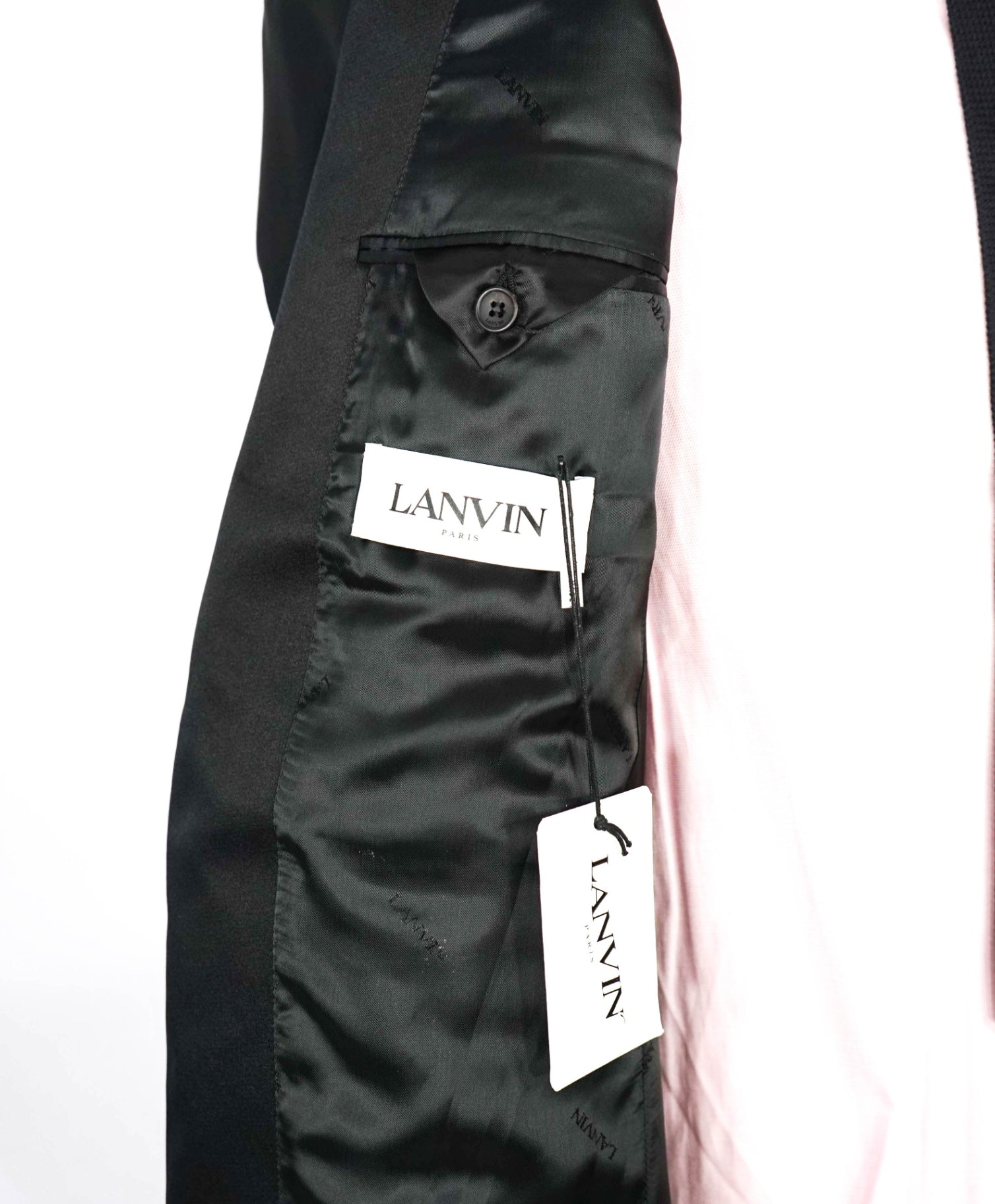 $4,950 LANVIN Floral Black RUNWAY Wool Blend Tuxedo Suit 40R