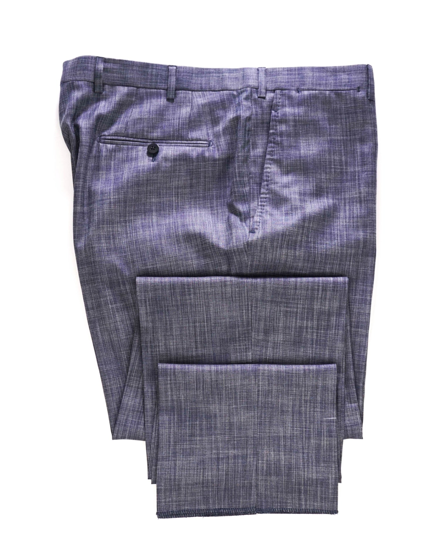 $800 ISAIA Blue Wool/Silk Abstract Pattern Dress Pants 38W