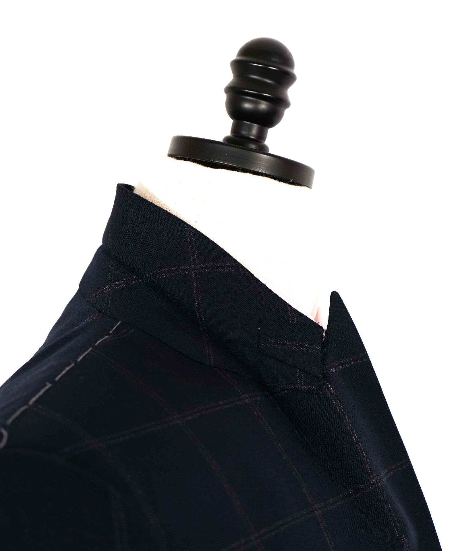 $5,970 Tom Ford Navy Check Peak Lapel Wool Suit 36R