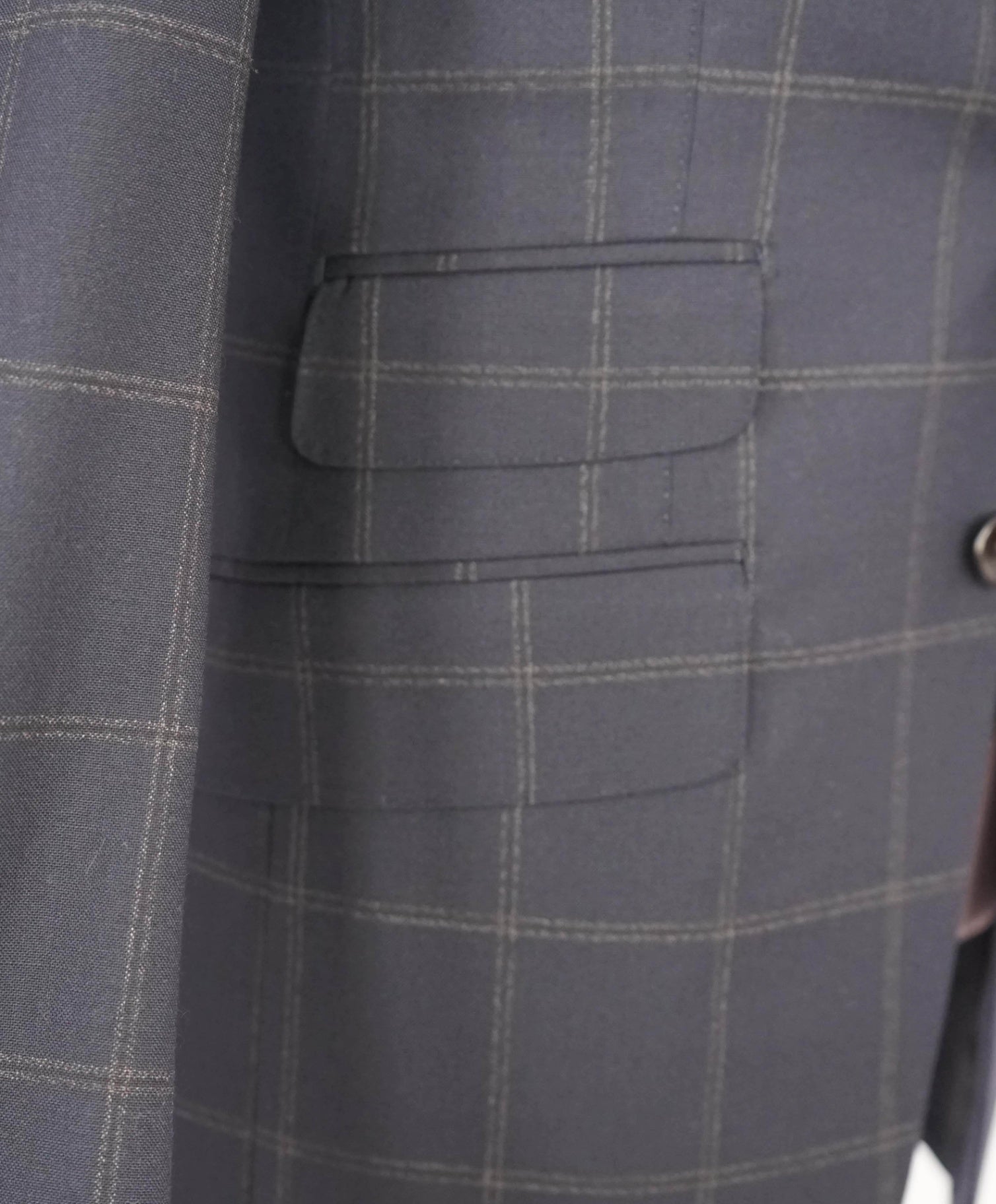 $5,970 Tom Ford Navy Check Peak Lapel Wool Suit 36R