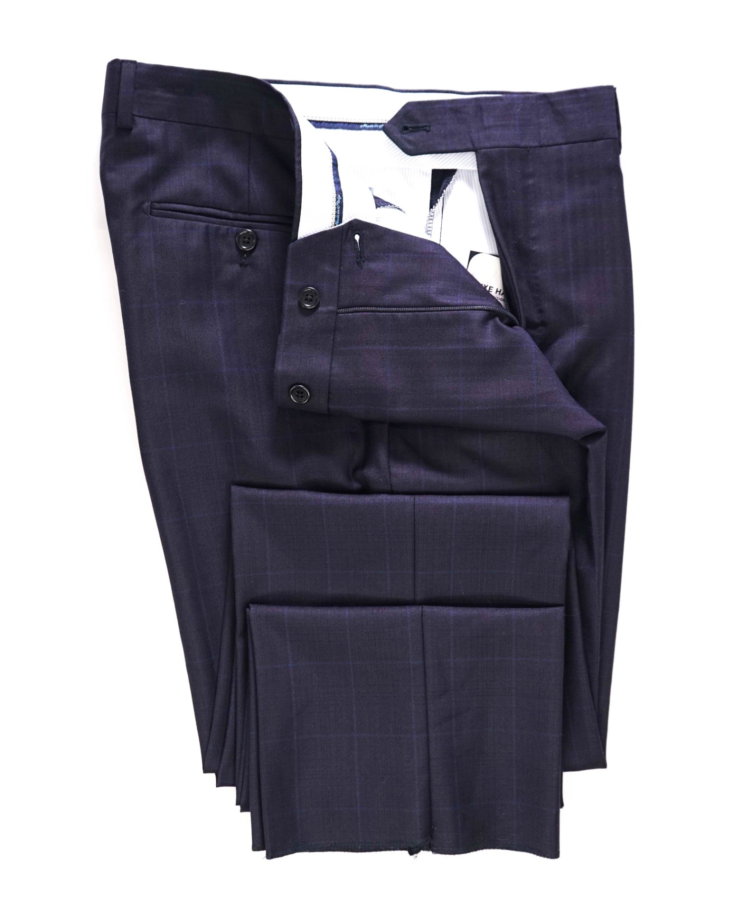 $398 Saks Fifth Avenue Navy Check Wool/Silk Pants 34W