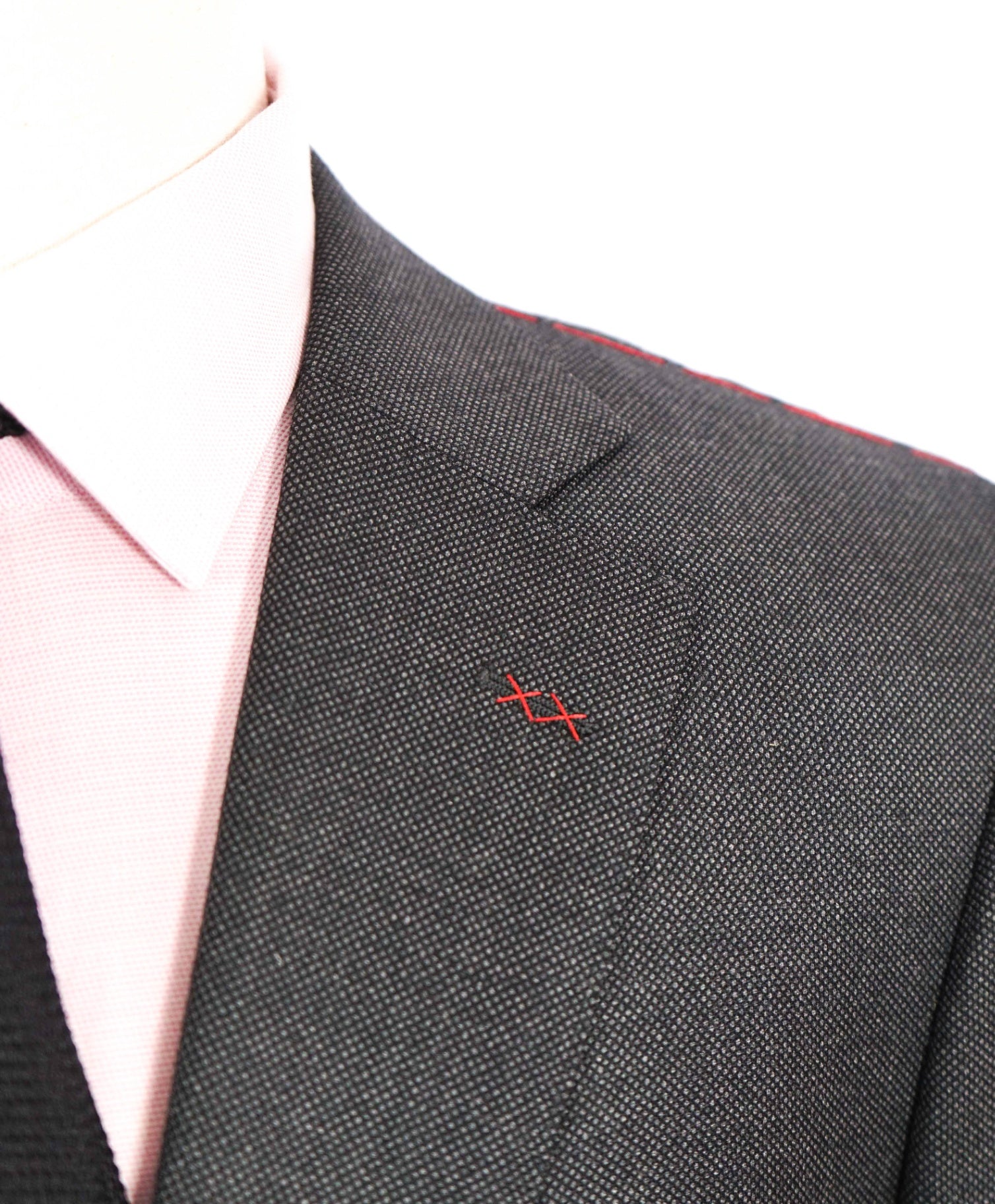 $699 SuitSupply Birdseye Grey "SIENNA" VBC Fabric Wool Suit 46L