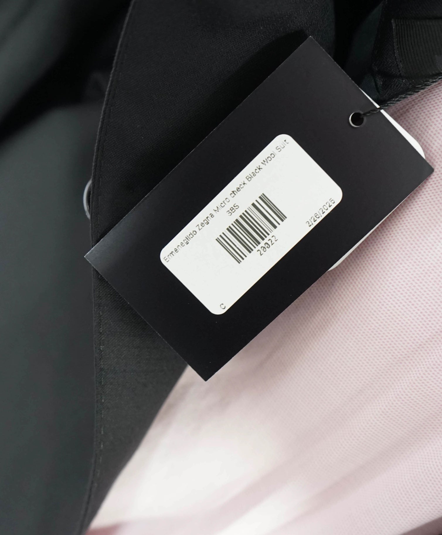 $4,950 Ermenegildo Zegna Micro Check "15 MILMIL 15" Black Suit 38S