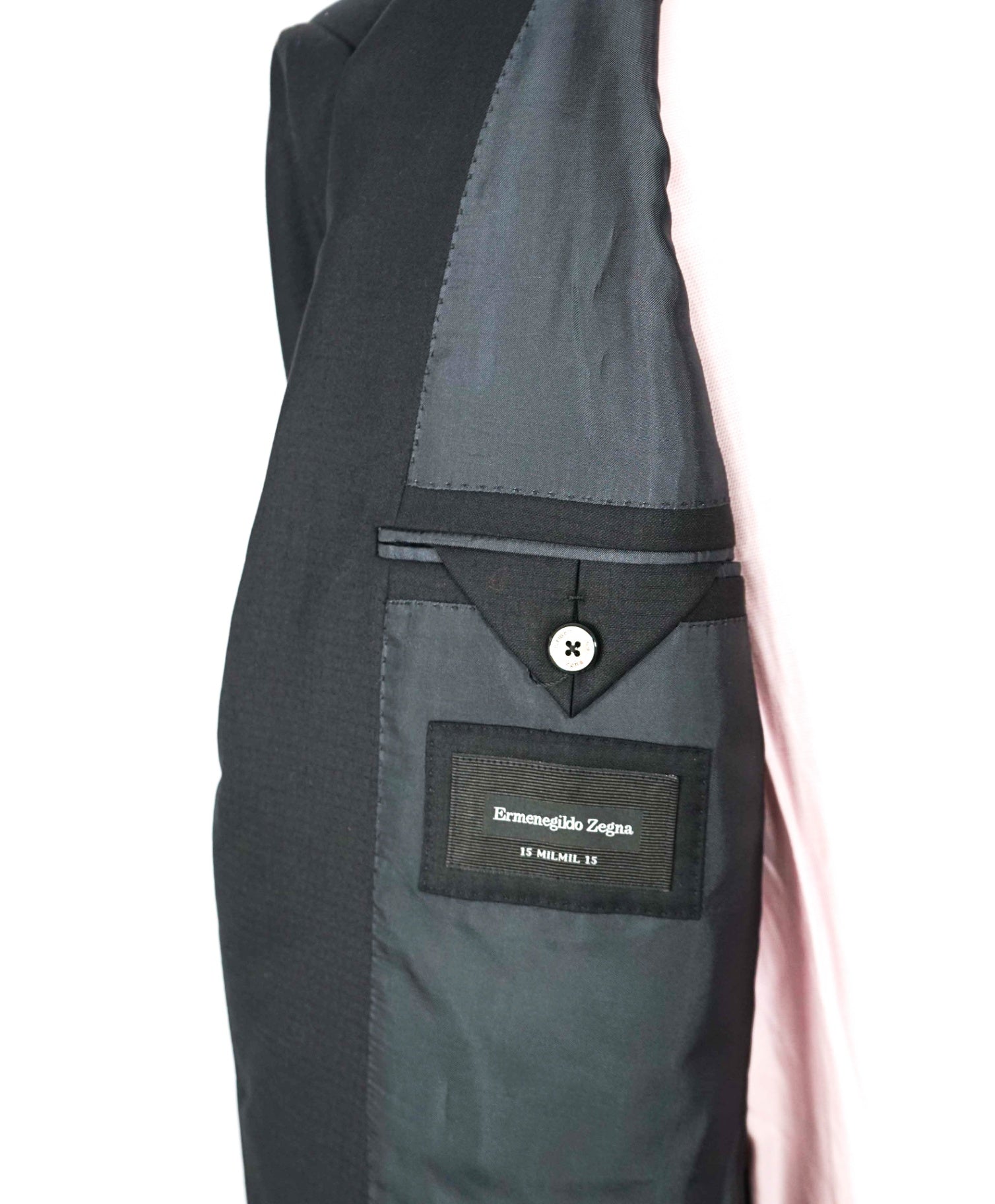 $4,950 Ermenegildo Zegna Micro Check "15 MILMIL 15" Black Suit 38S