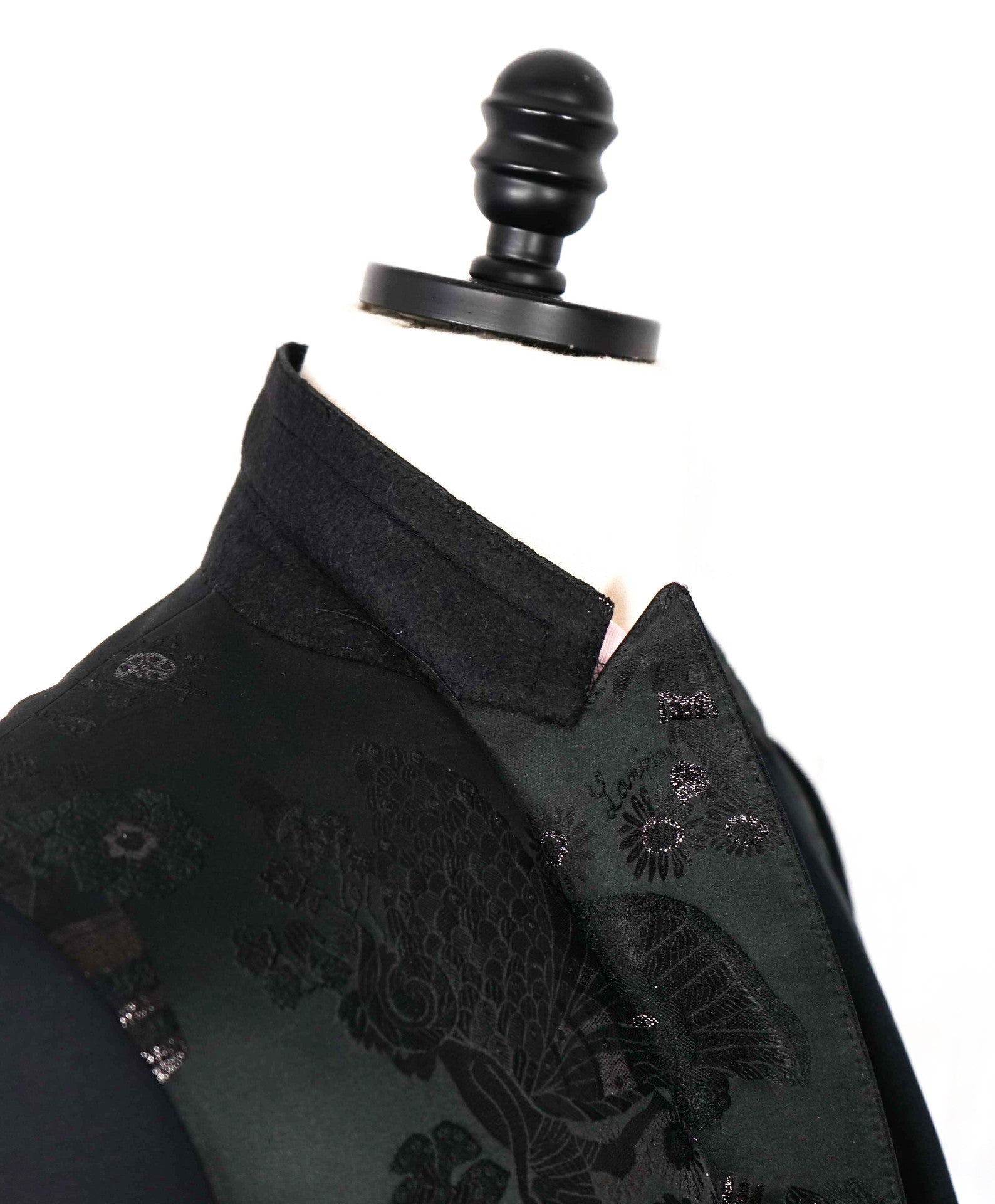 $4,950 LANVIN Floral Black RUNWAY Wool Blend Tuxedo Suit 40R