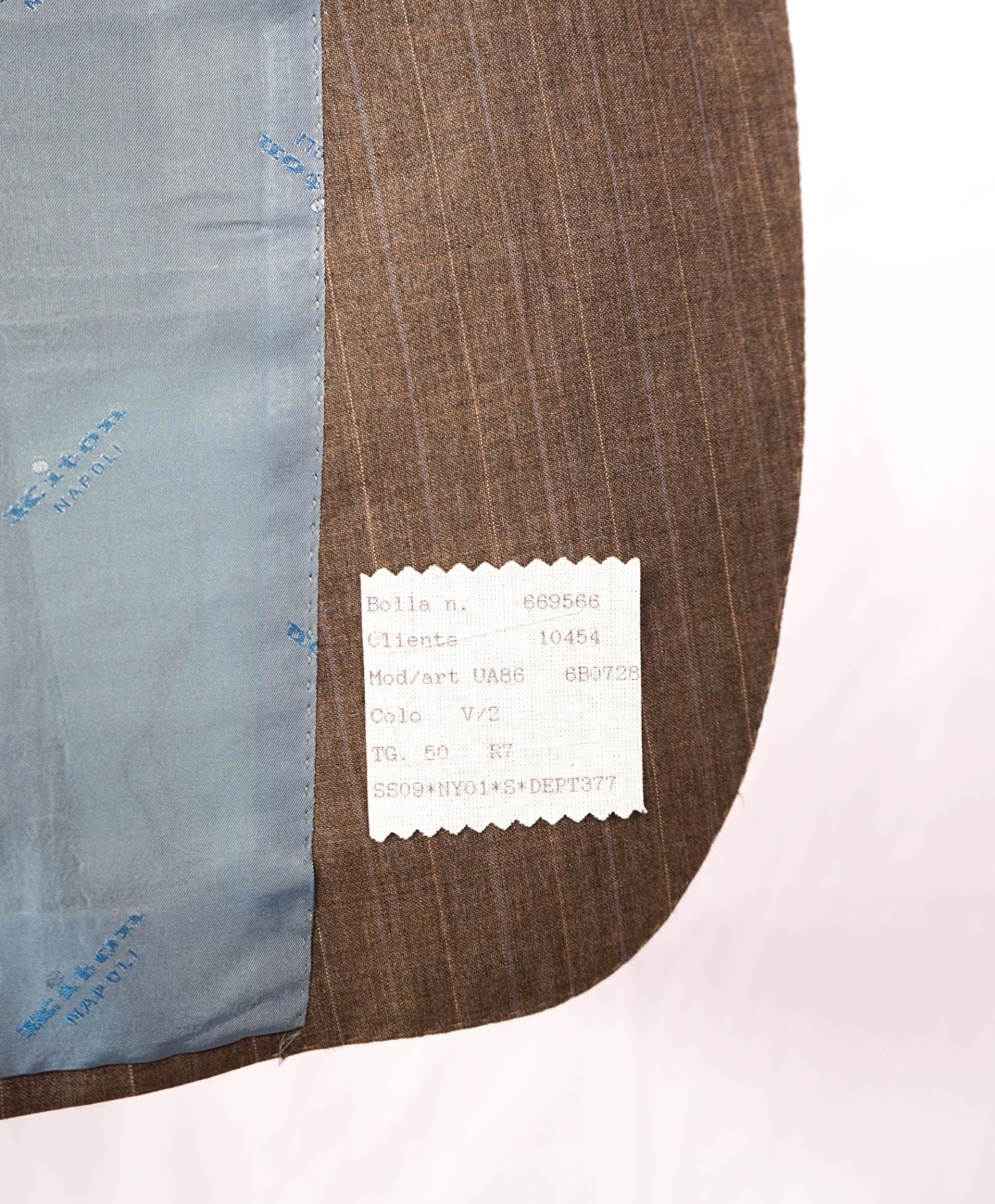 $12,420 Kiton Light Brown Striped 100% Cashmere Peak lapel Suit 40R