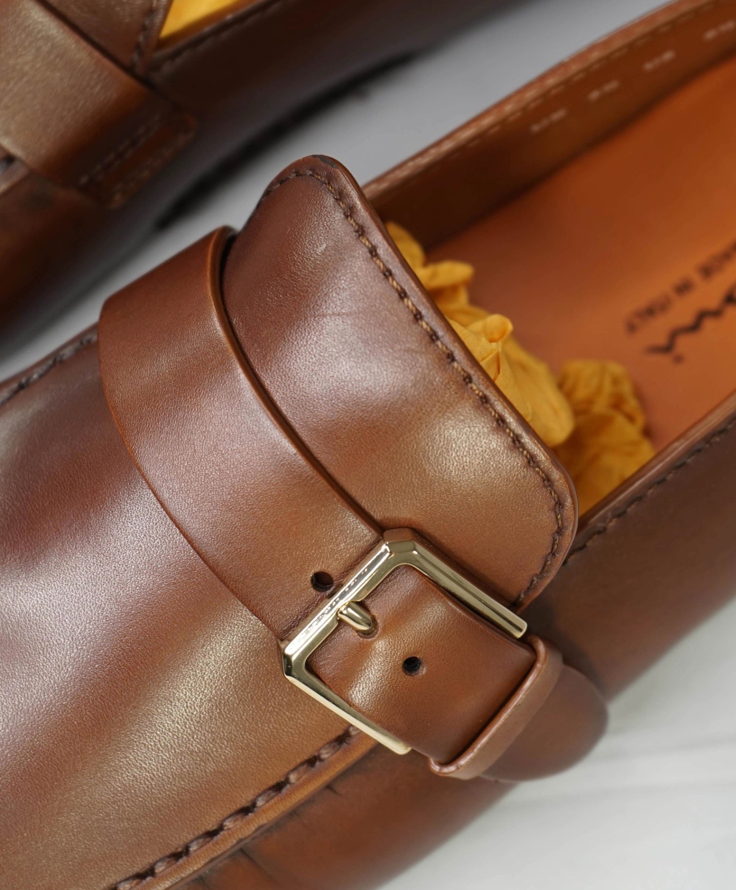 Santoni Solid Brown Leather Footwear U.S. 9.5