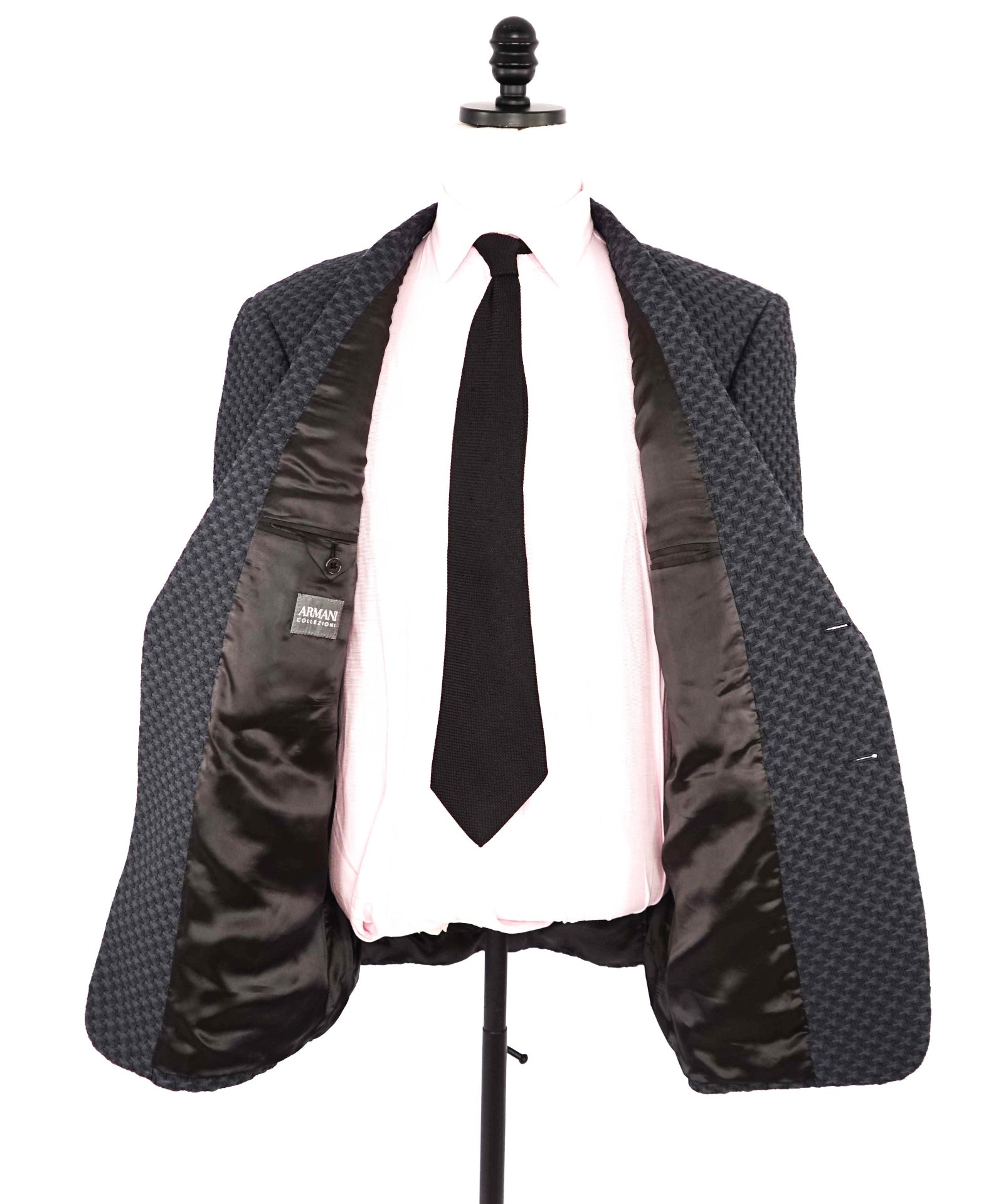 $1,495 Armani Collezioni Gray Raised Texture Cotton Blend Blazer 48R