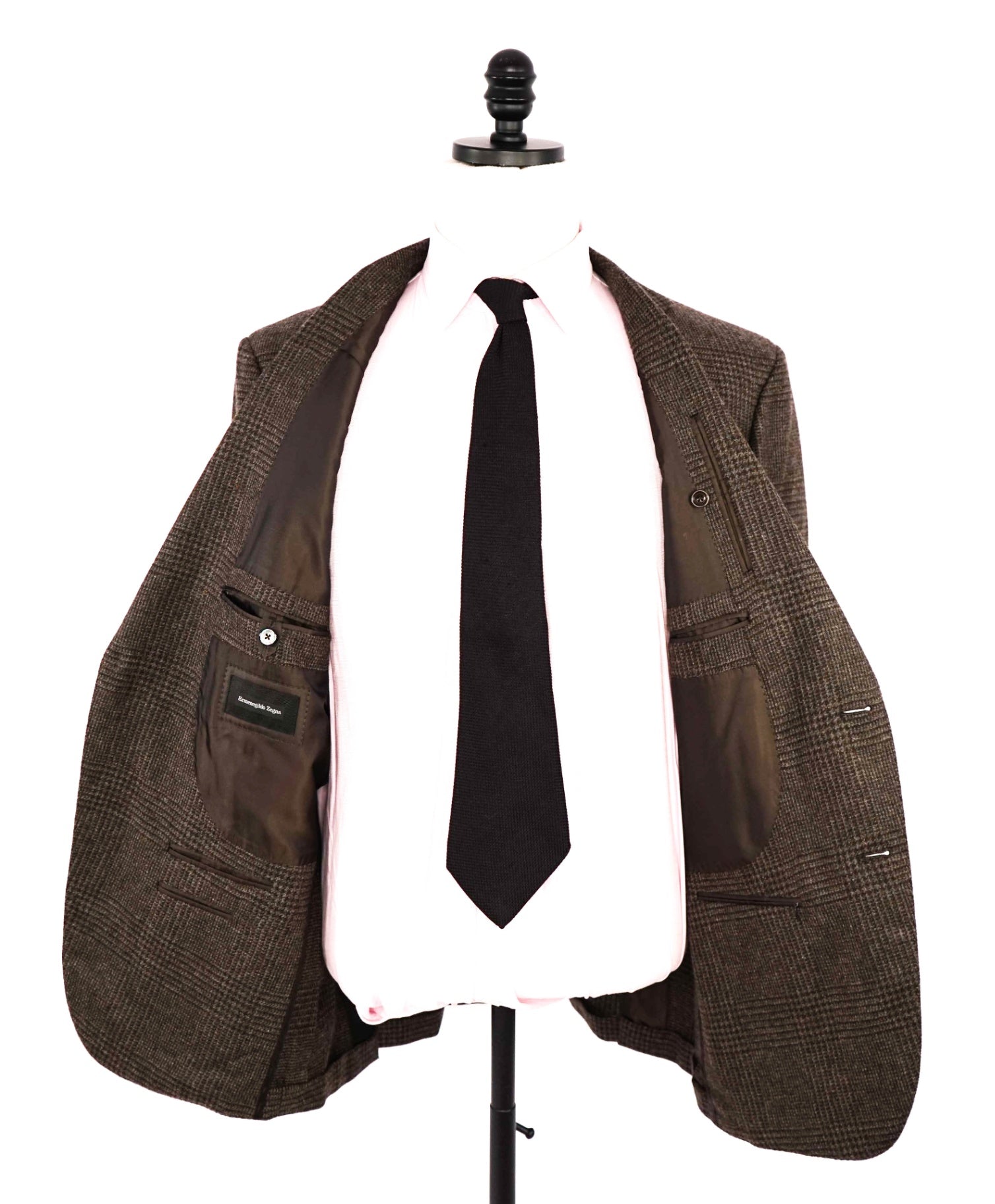 $3,995 Ermenegildo Zegna Brown Elbow Patch Cashmere Blazer 44R