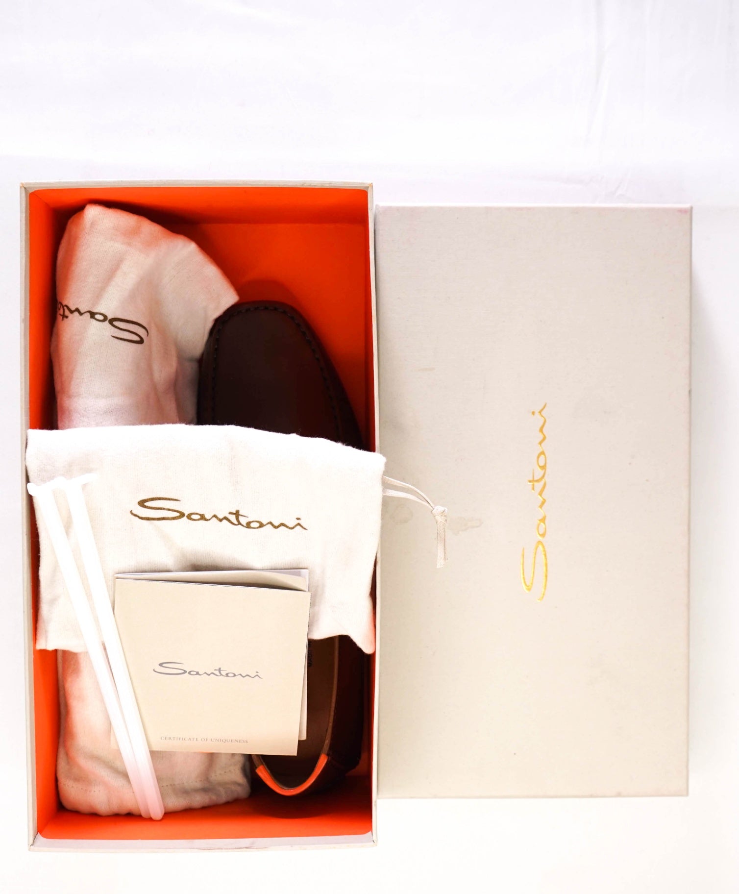 Santoni Solid Brown Leather Footwear U.S. 9.5