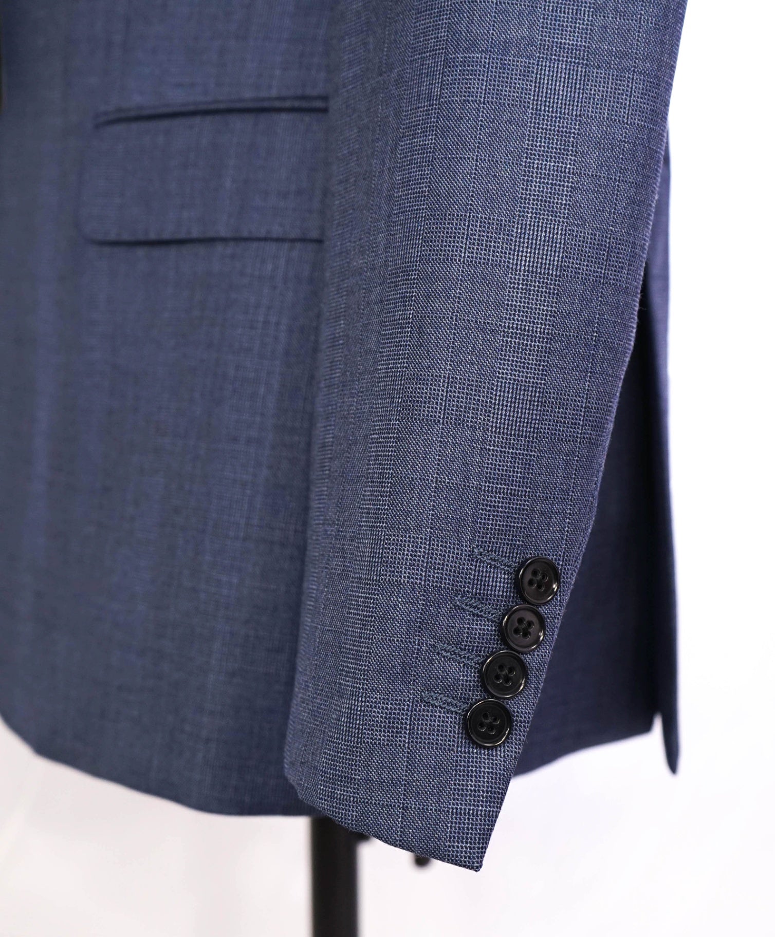 $1,995 Emporio Armani M Line Baby Blue Check Wool Suit 44R