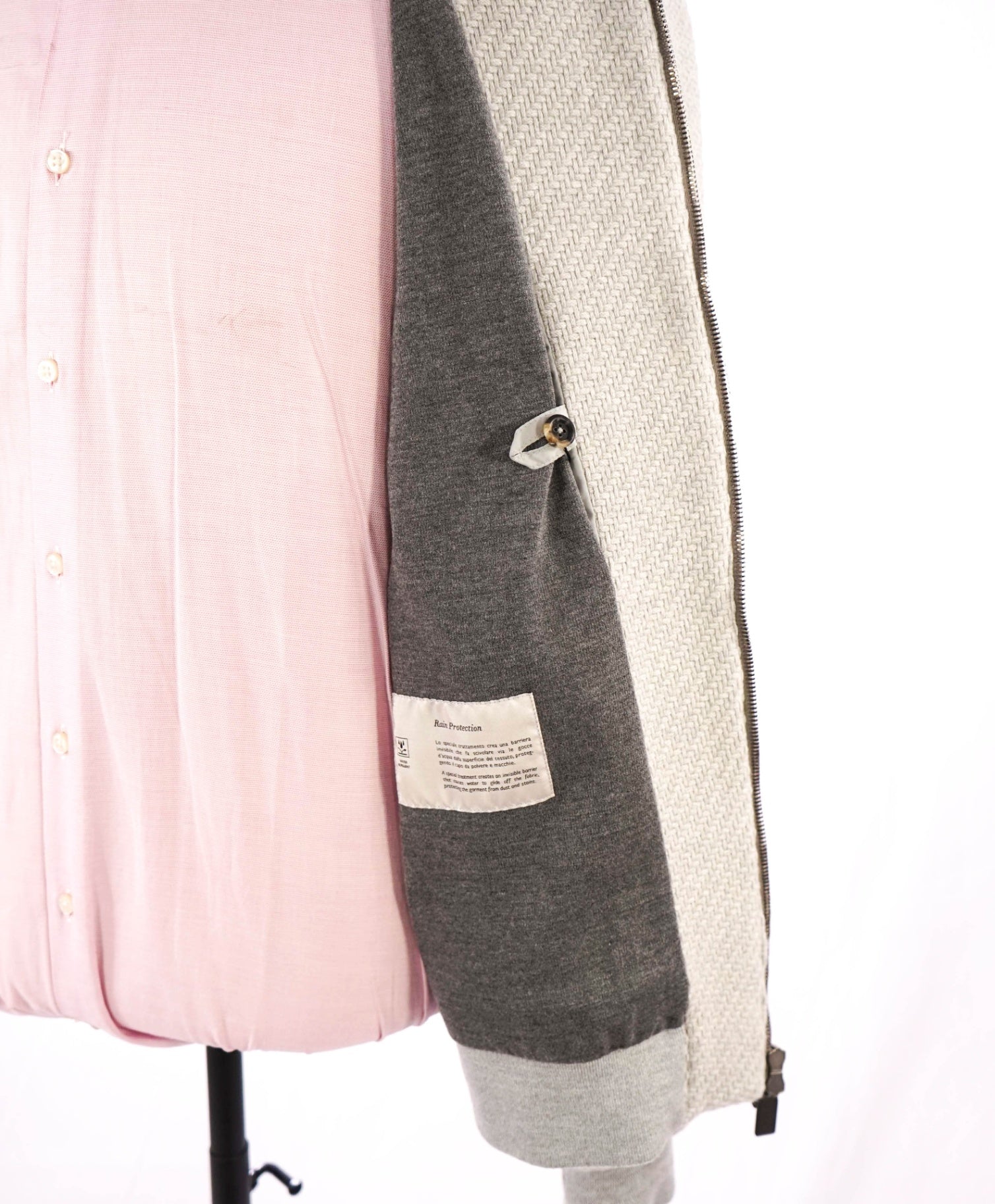 $2,850 Canali *EXCLUSIVE* Grey Wool/Linen Bomber Jacket 40R