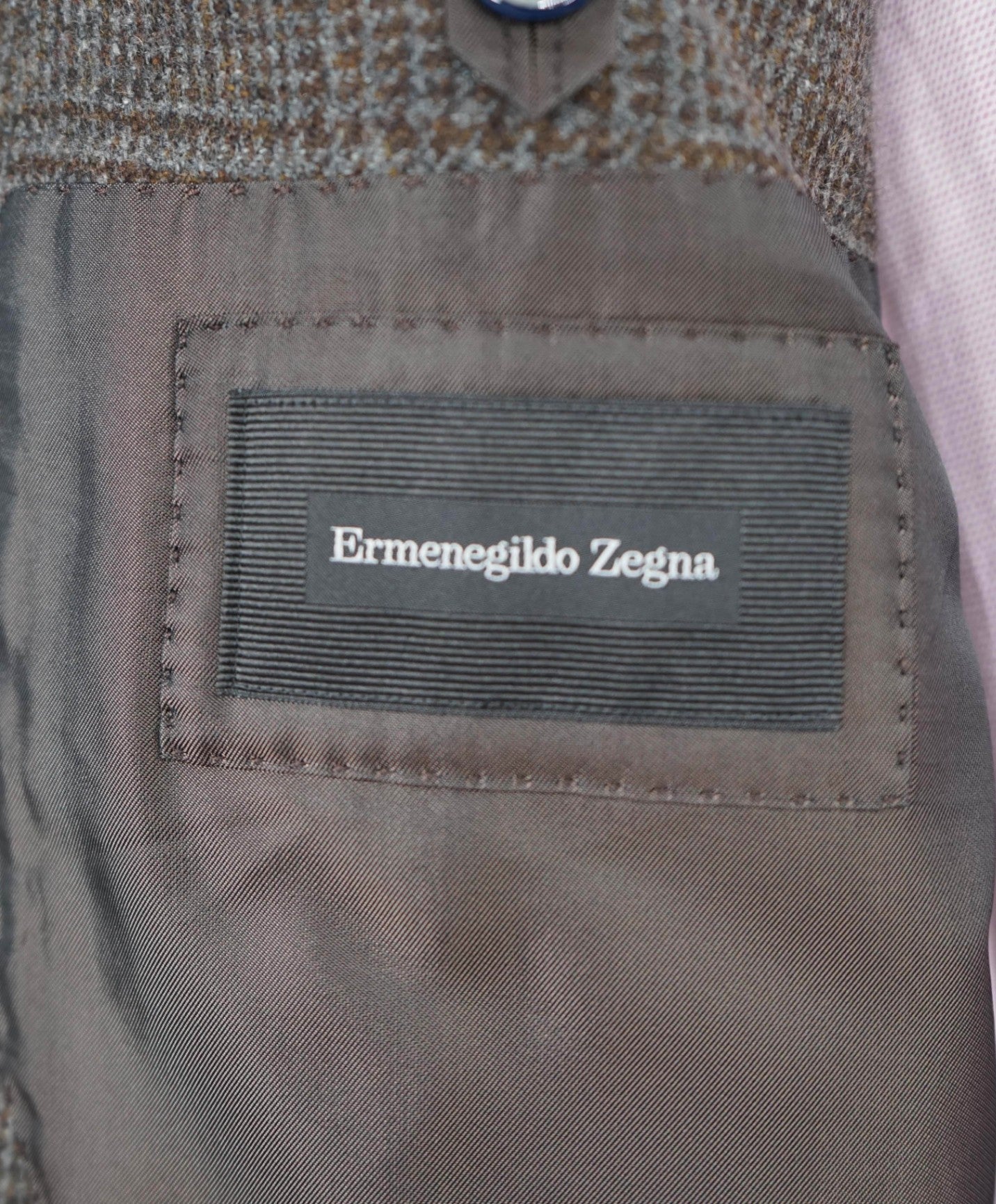 $3,995 Ermenegildo Zegna Brown Elbow Patch Cashmere Blazer 44R