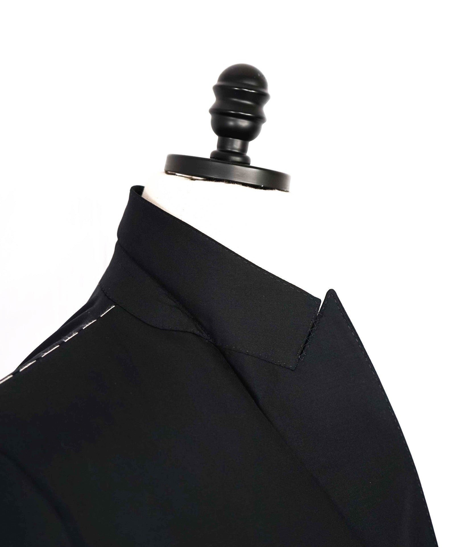 Zegna TROFEO 600 Solid Black 1-Btn Peak Lapel Dinner Jacket Blazer 46R