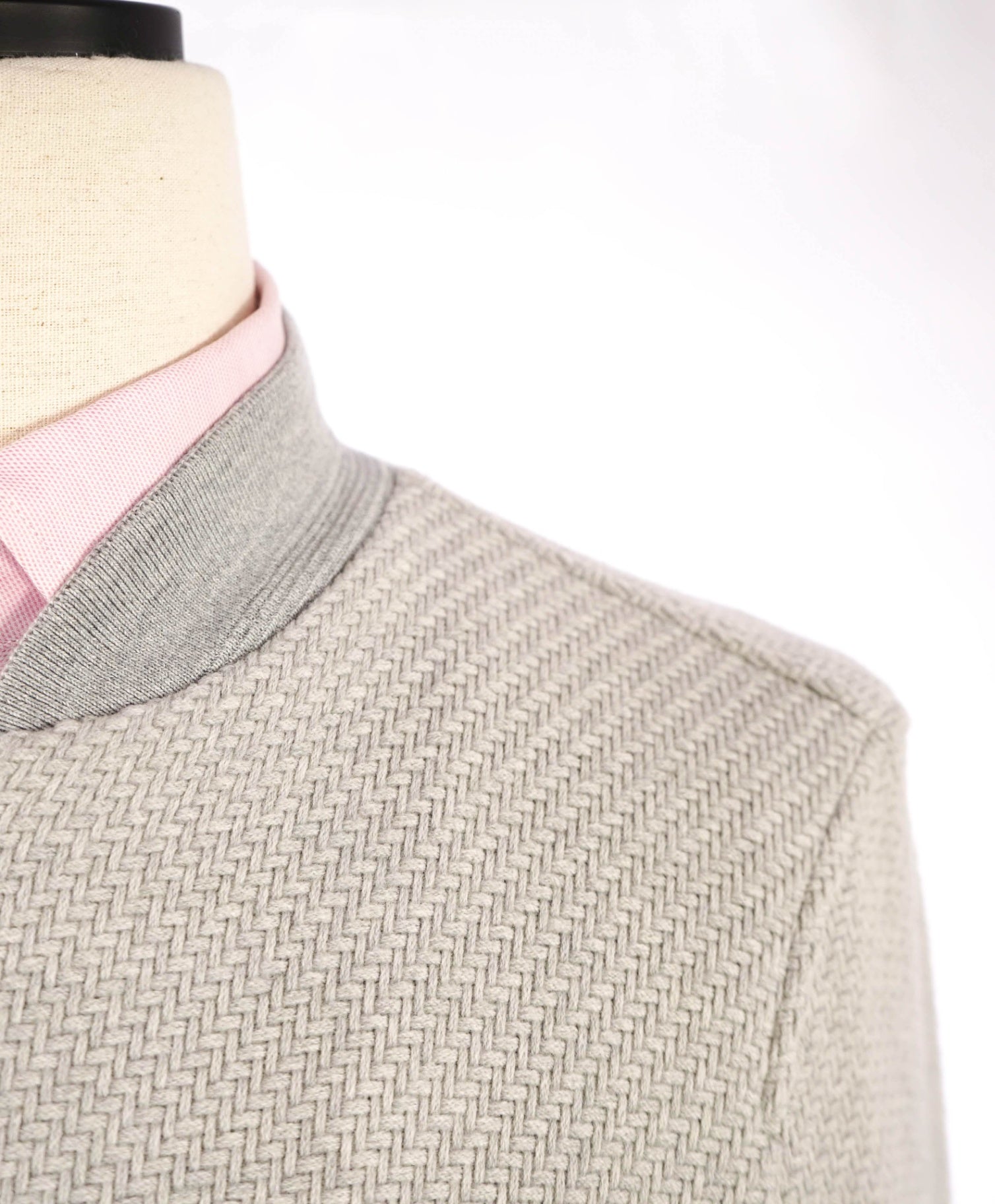 $2,850 Canali *EXCLUSIVE* Grey Wool/Linen Bomber Jacket 40R