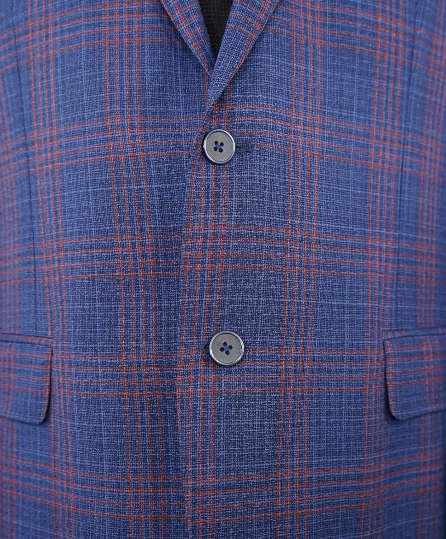 $995 Saks Fifth Avenue Blue/Red Check Wool Blazer 44R