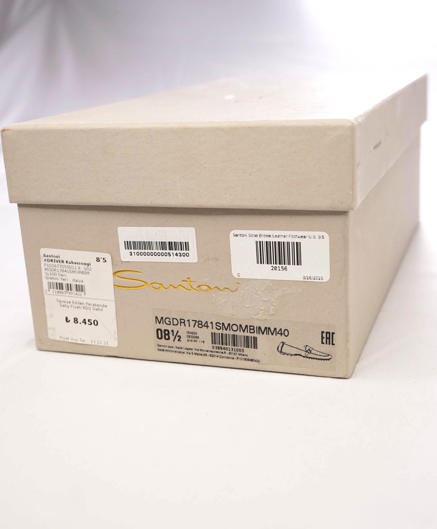 Santoni Solid Brown Leather Footwear U.S. 9.5